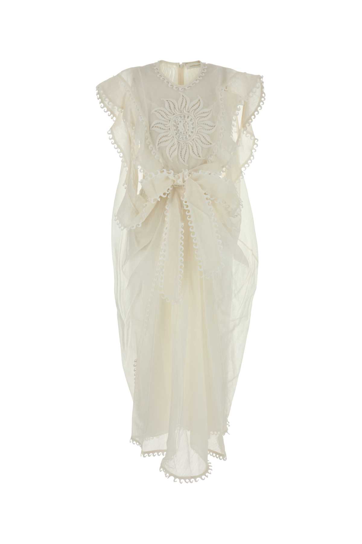 Zimmermann White Linen Blend Balance Dress In White