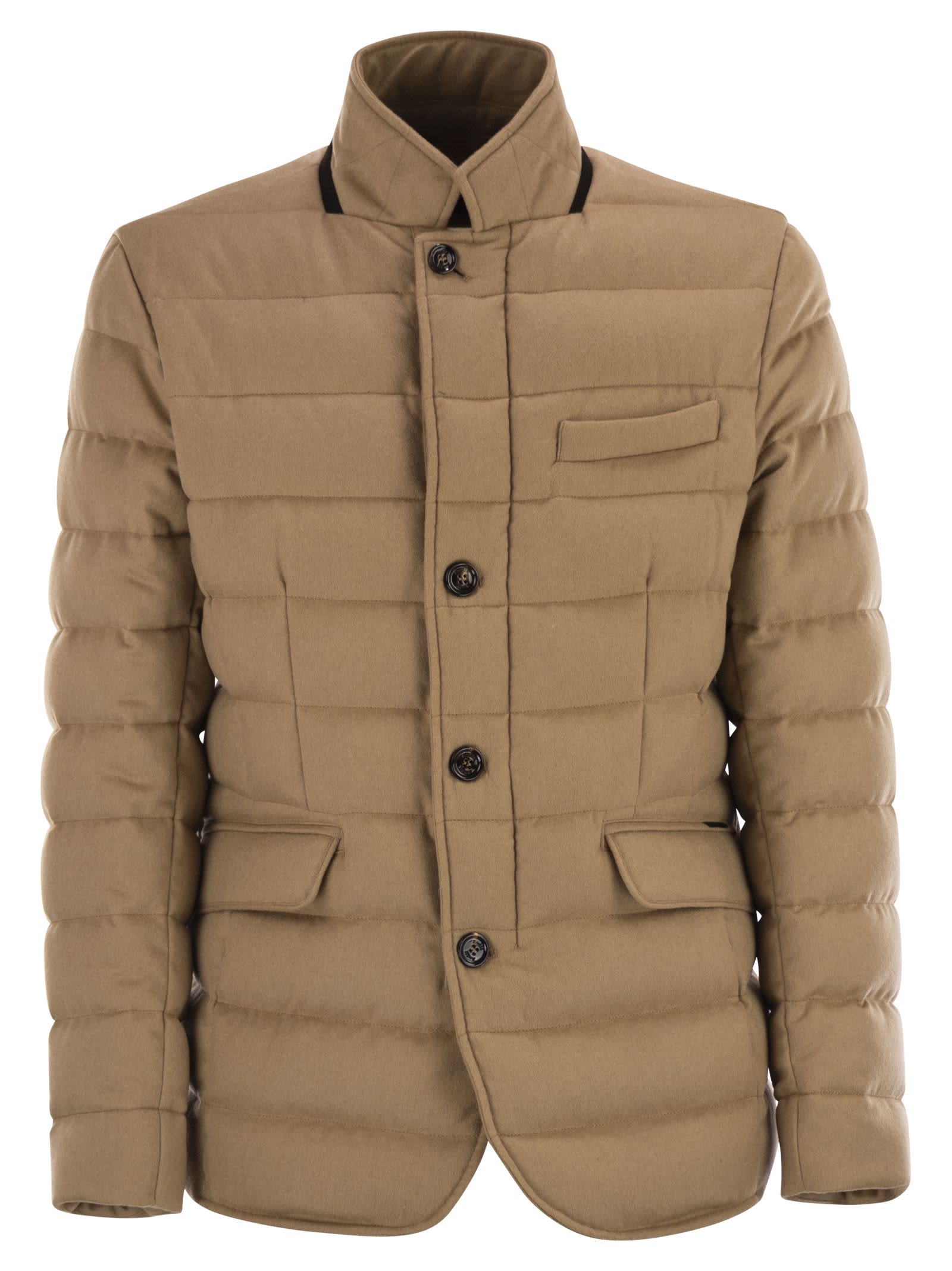 Moorer Jacket-style Down Jacket In Brown