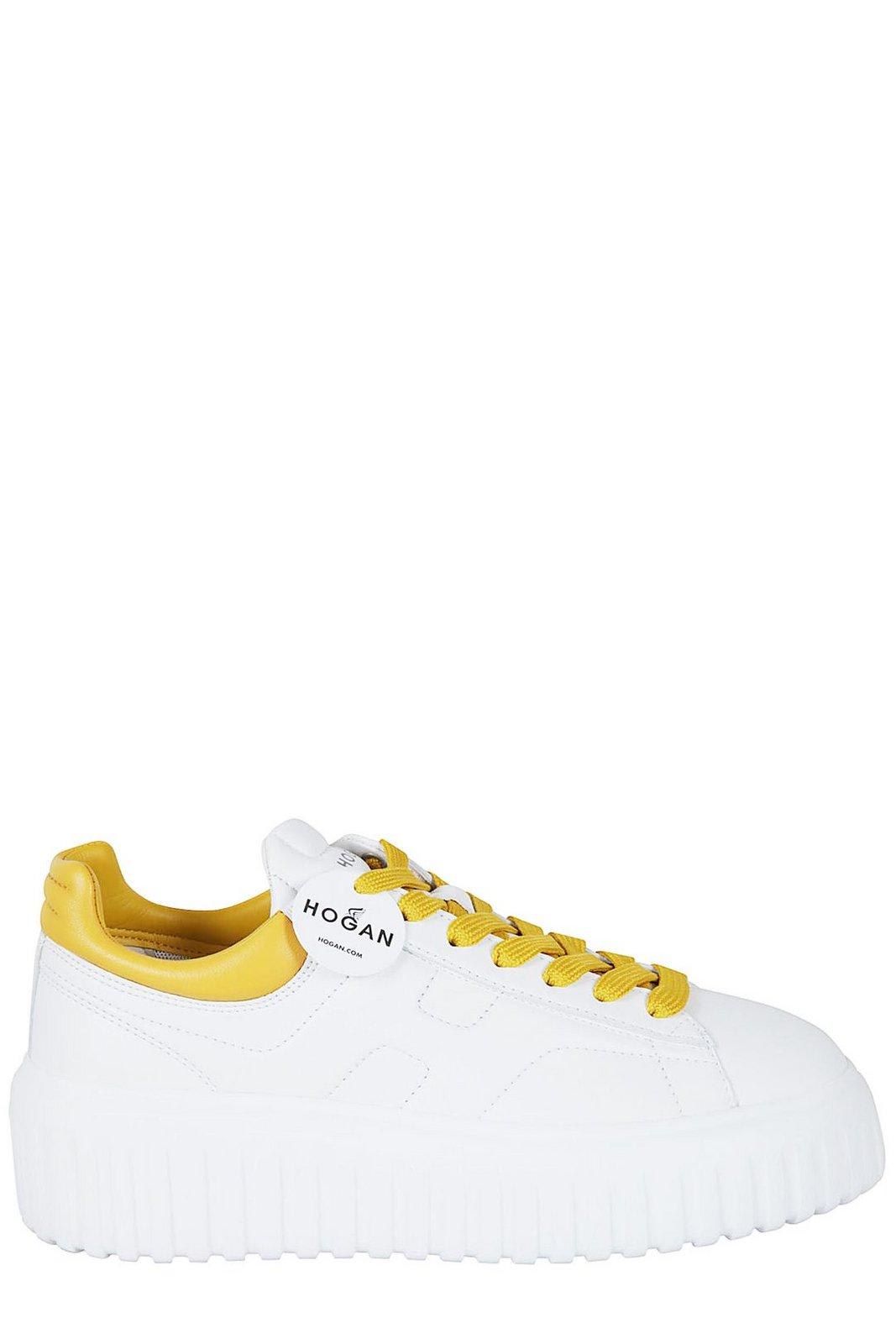 Shop Hogan Platform Low-top Sneakers In N Bianco Giallo