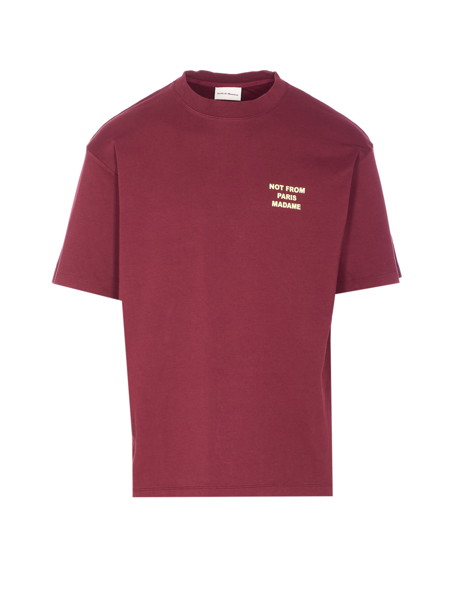 Drôle De Monsieur Crew Neck Logo Print T-shirt In Red