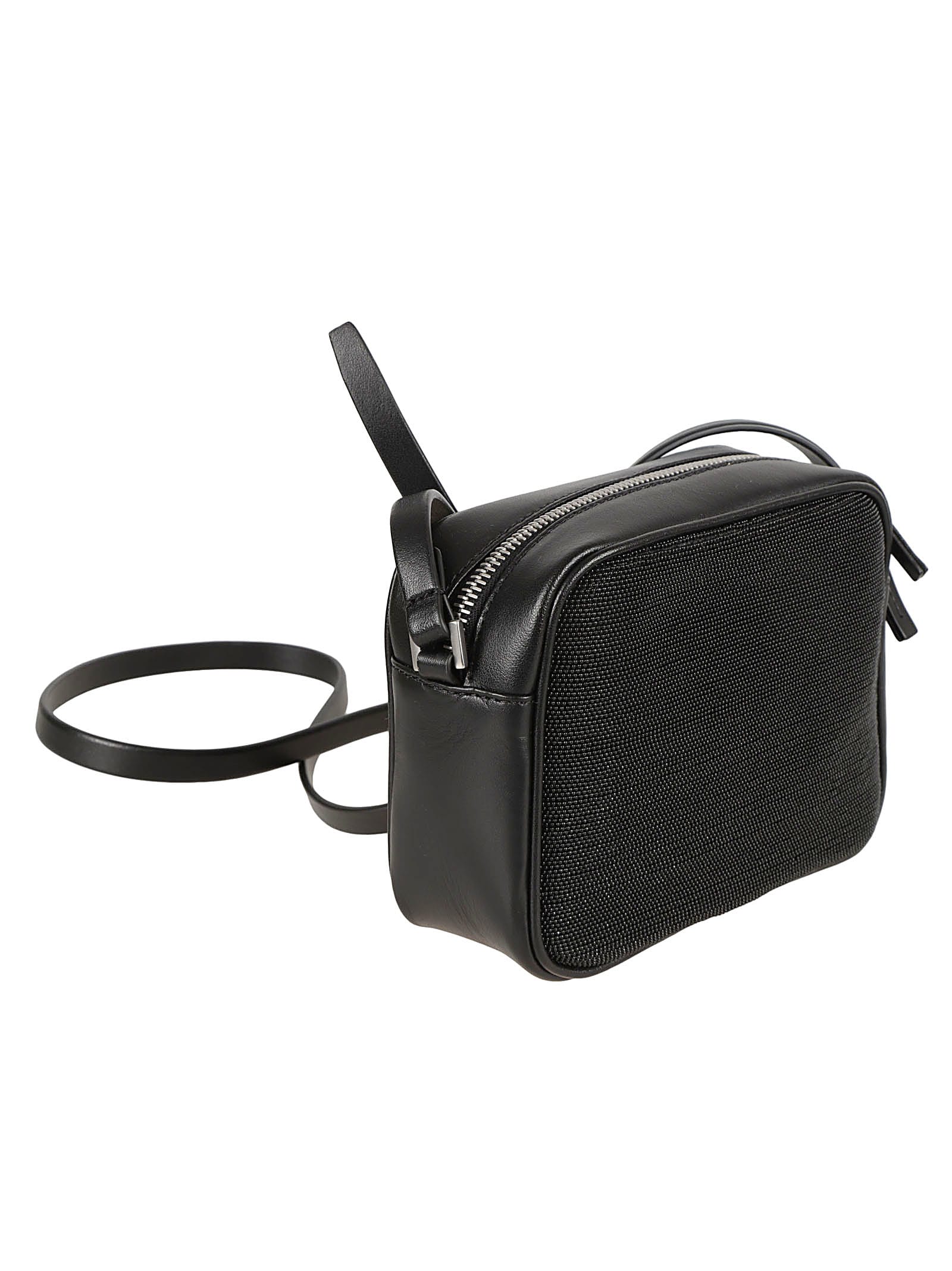 Shop Fabiana Filippi Leather Camera Shoulder Bag In Black