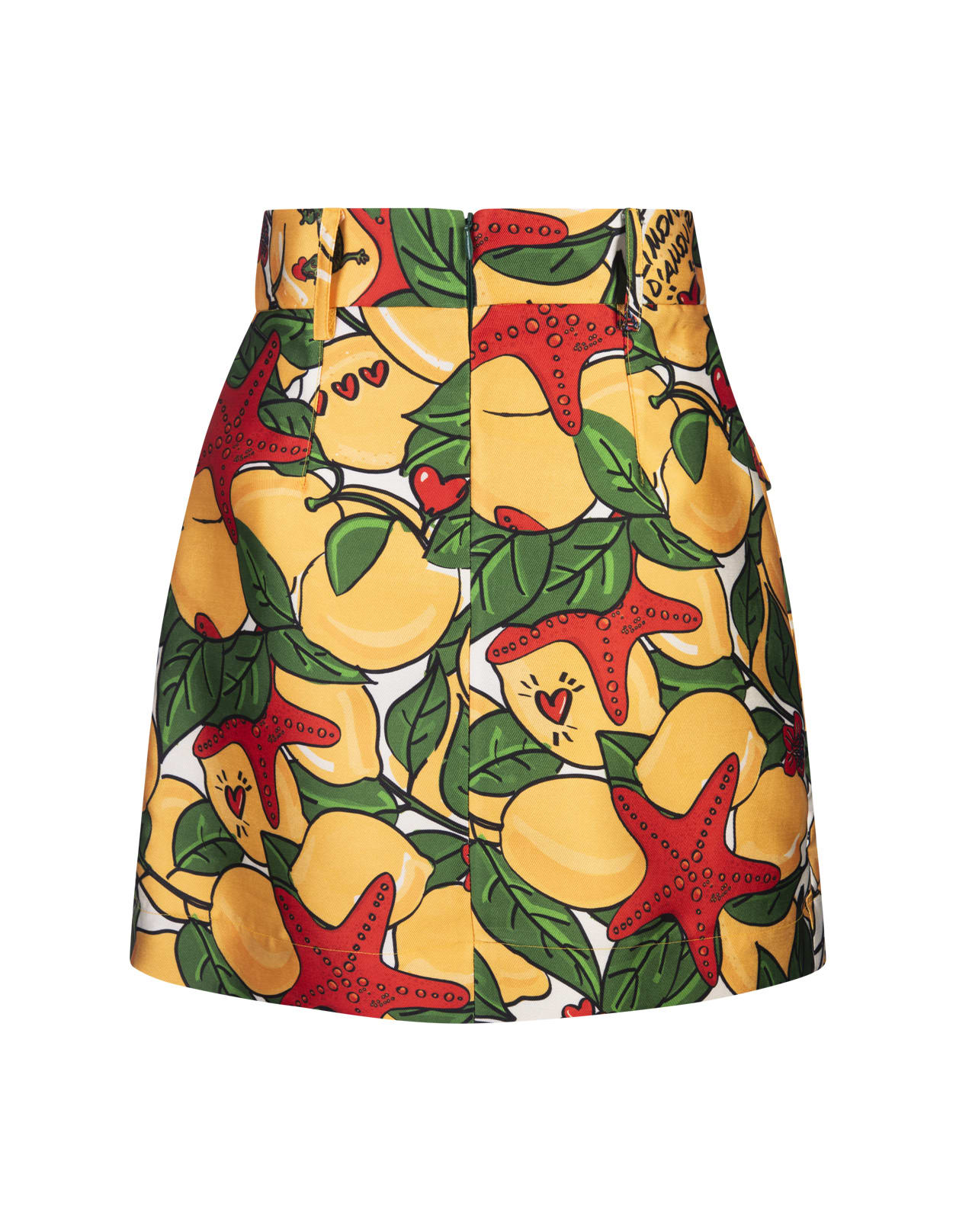 Shop Alessandro Enriquez Short Skirt With Lemons Print In Green