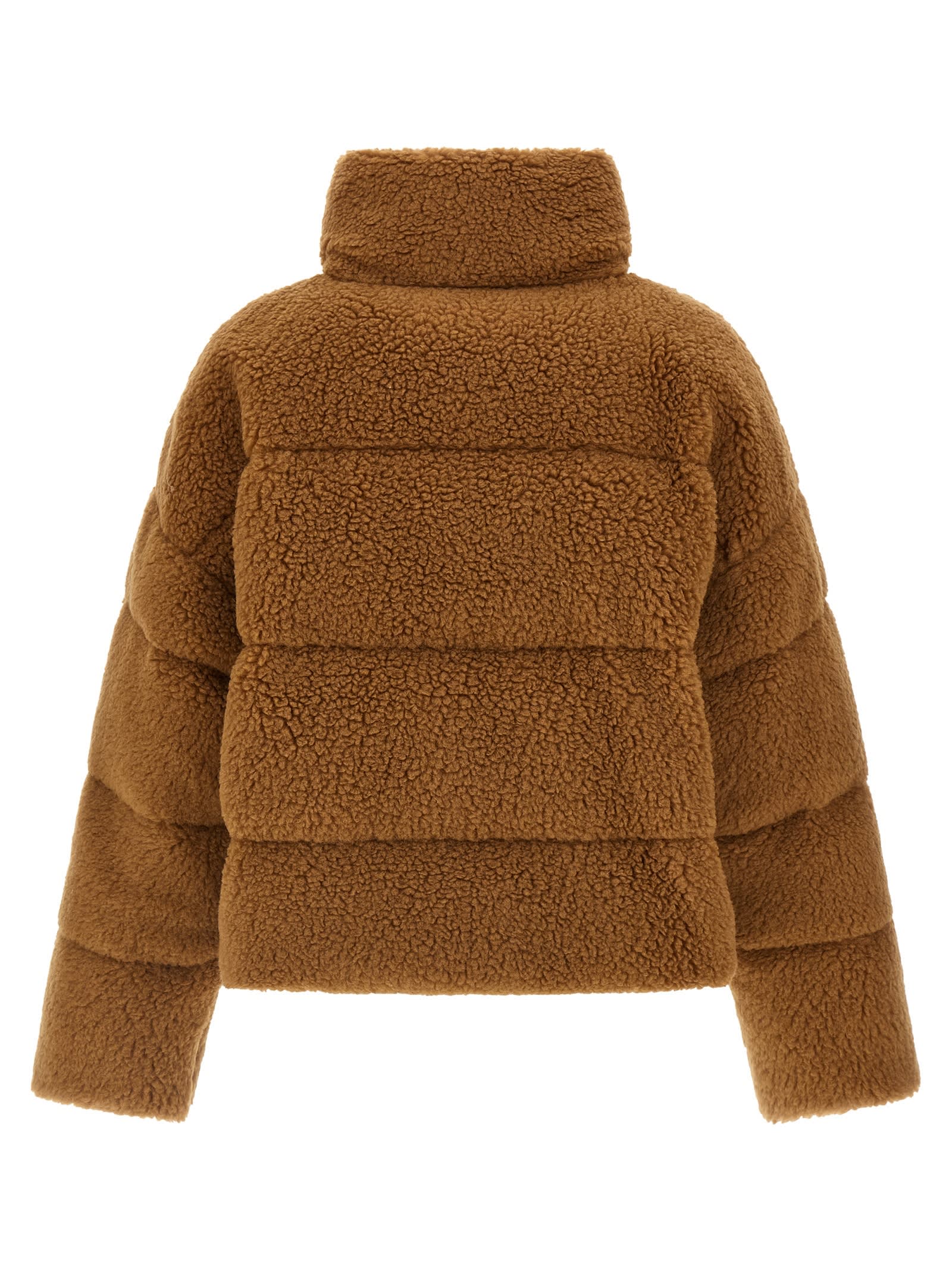 Weekend Max Mara Alfredo Funnel-neck Panelled Jacket In Brown