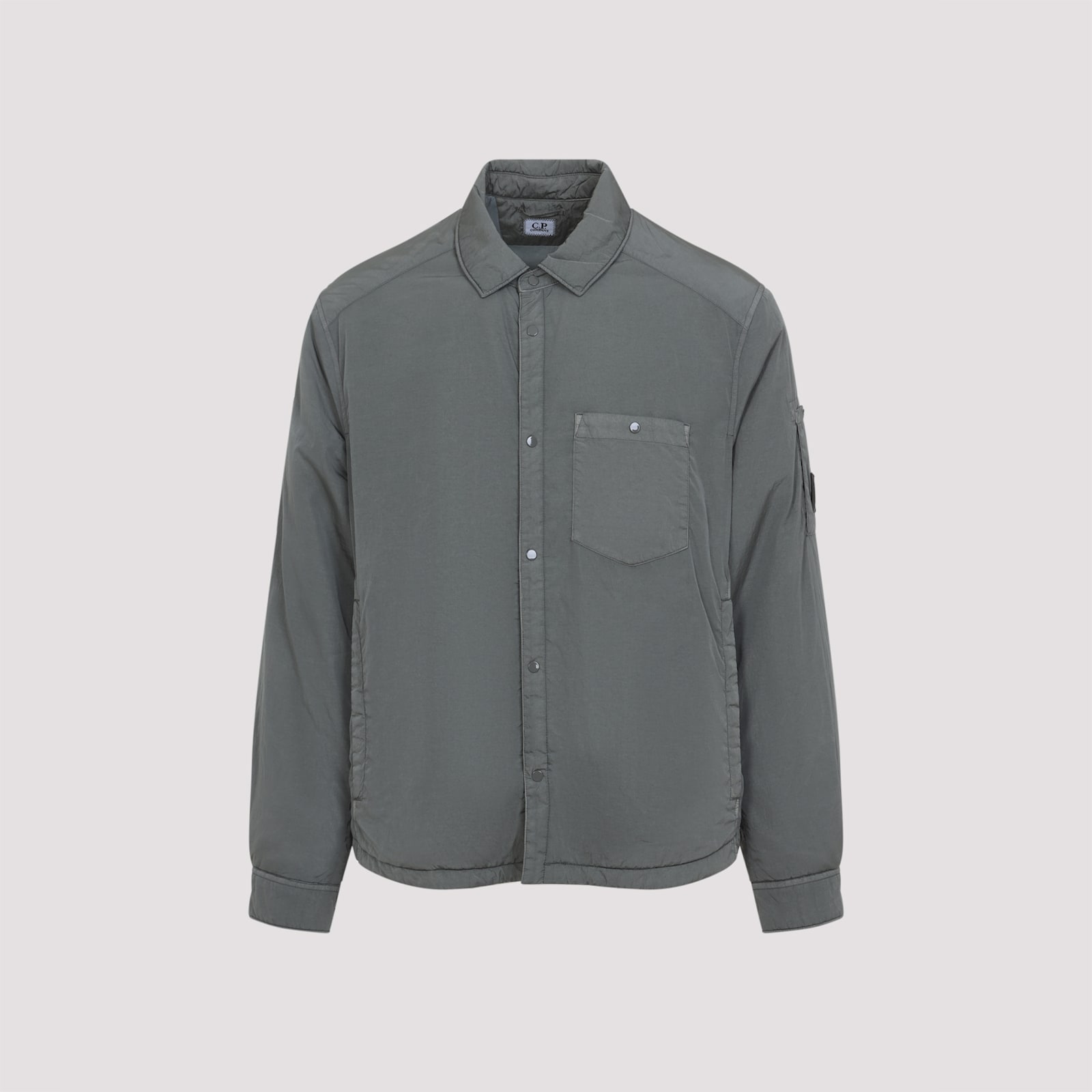 C.p. Company Chrome-r Padded Grey Polyamide Overshirt In Gray