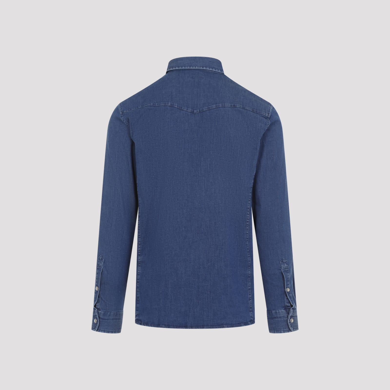 Shop Tom Ford Denim Shirt In Stone Blue