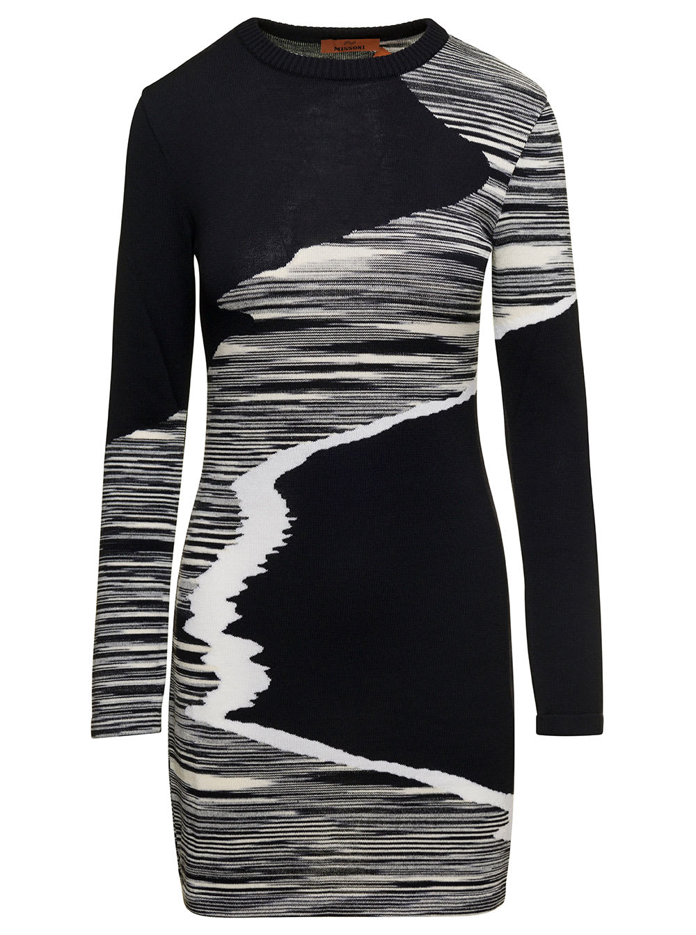 MISSONI MACRO SPACE DYED INTARSIA WOOL MINI DRESS