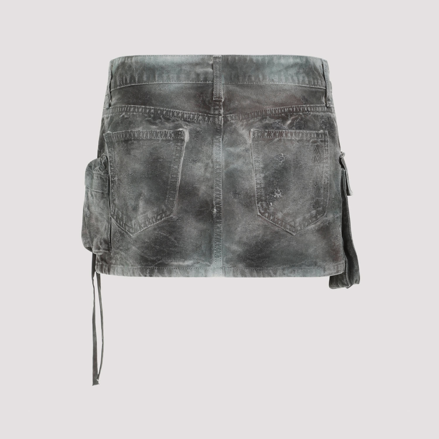 Shop Attico Fay Mini Skirt In Stained Greencamouflage