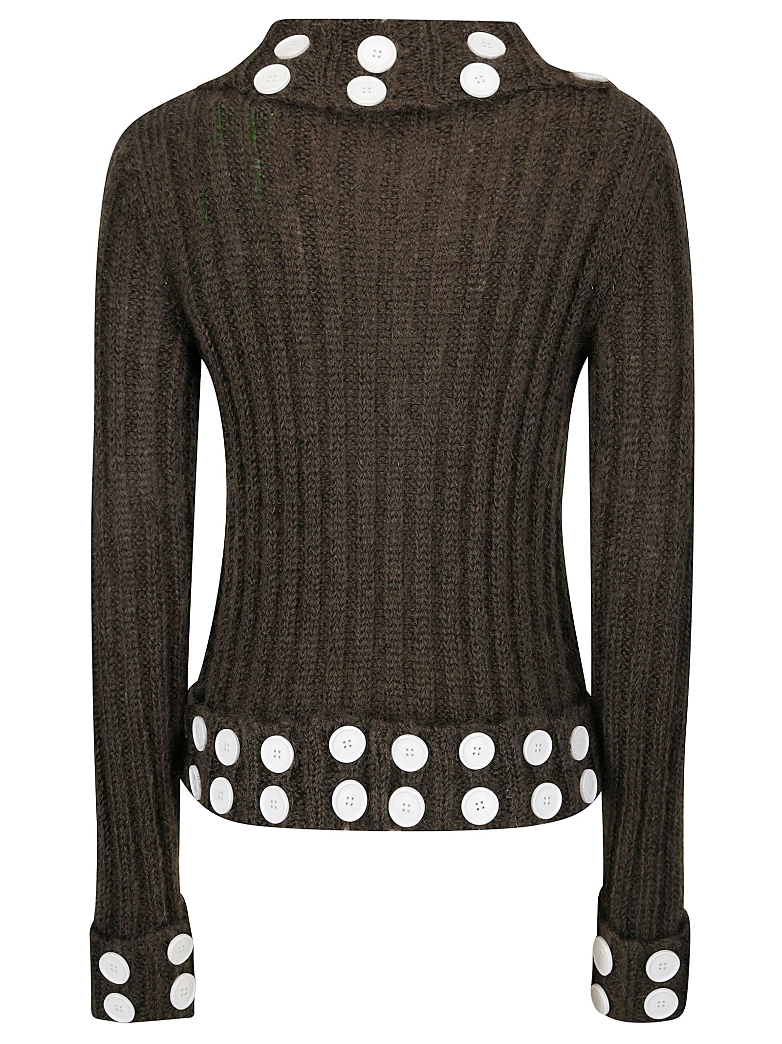 Shop Chopova Lowena Knitted Cardigan In Grey