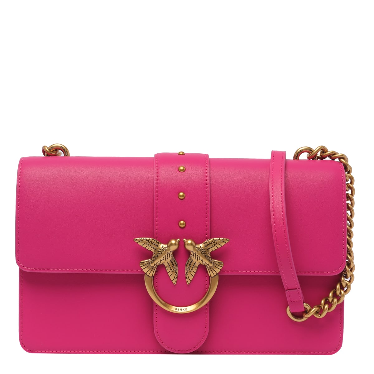 Shop Pinko Classic Love Bag One Simply In Pink -antique Gold