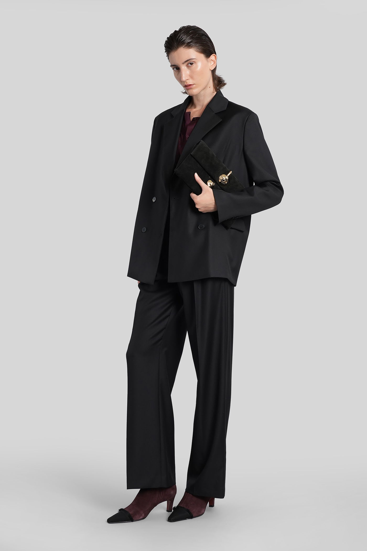 Loulou Studio Donau Lds Blazer In Black Wool In Black