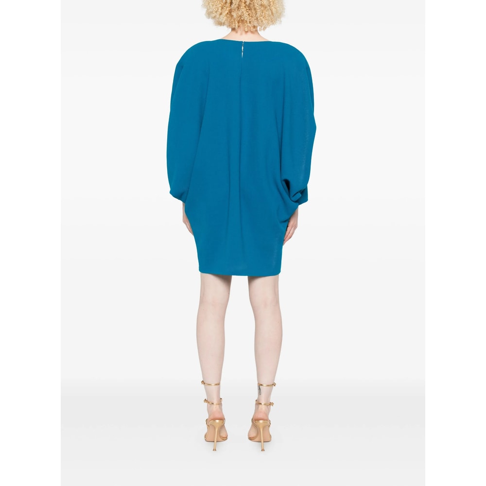 Gianluca Capannolo Round-neck Bell-sleeve Dress In Blue