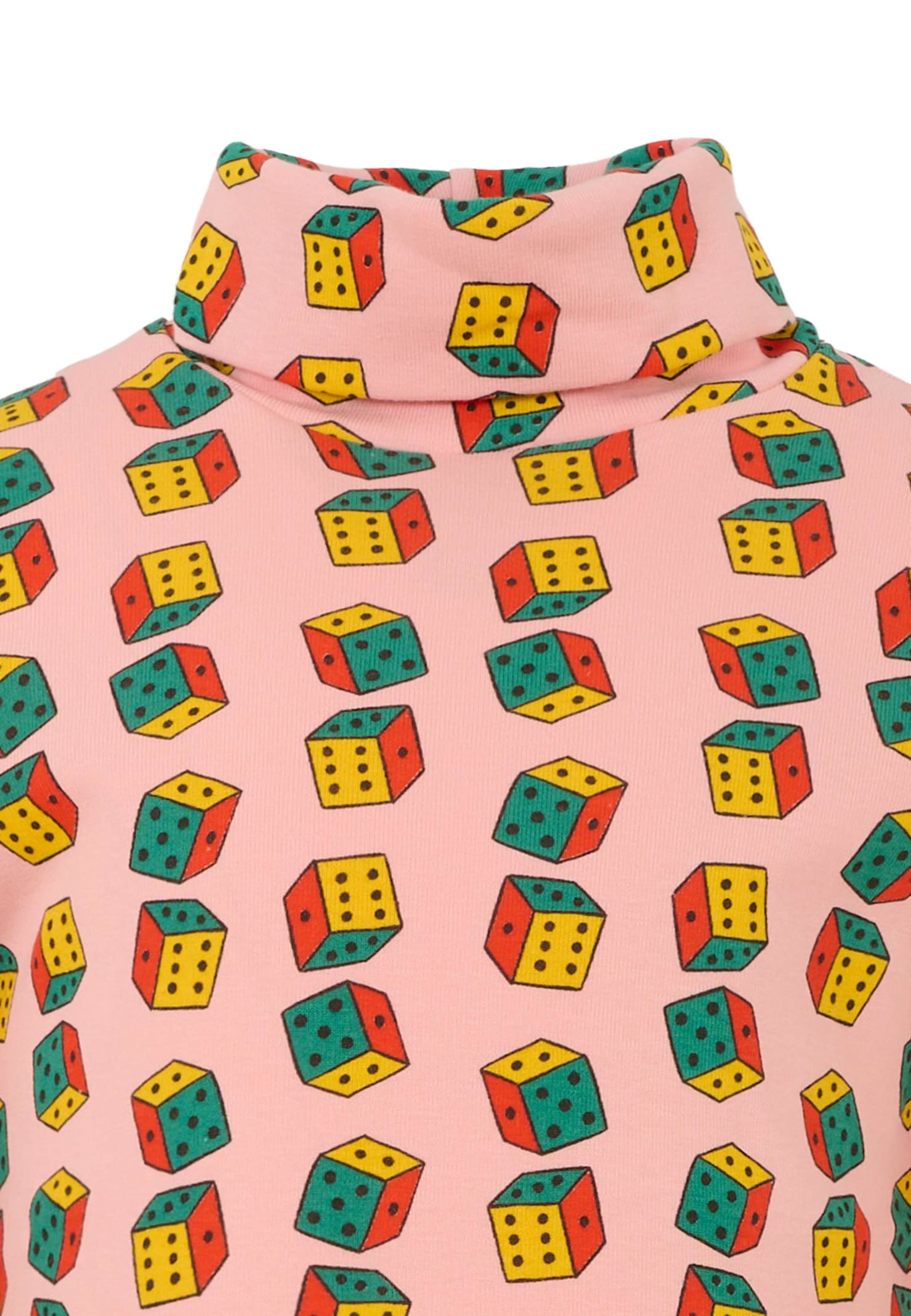 Bobo Choses Multicolor Turtleneck For Girl With Dice In Multi