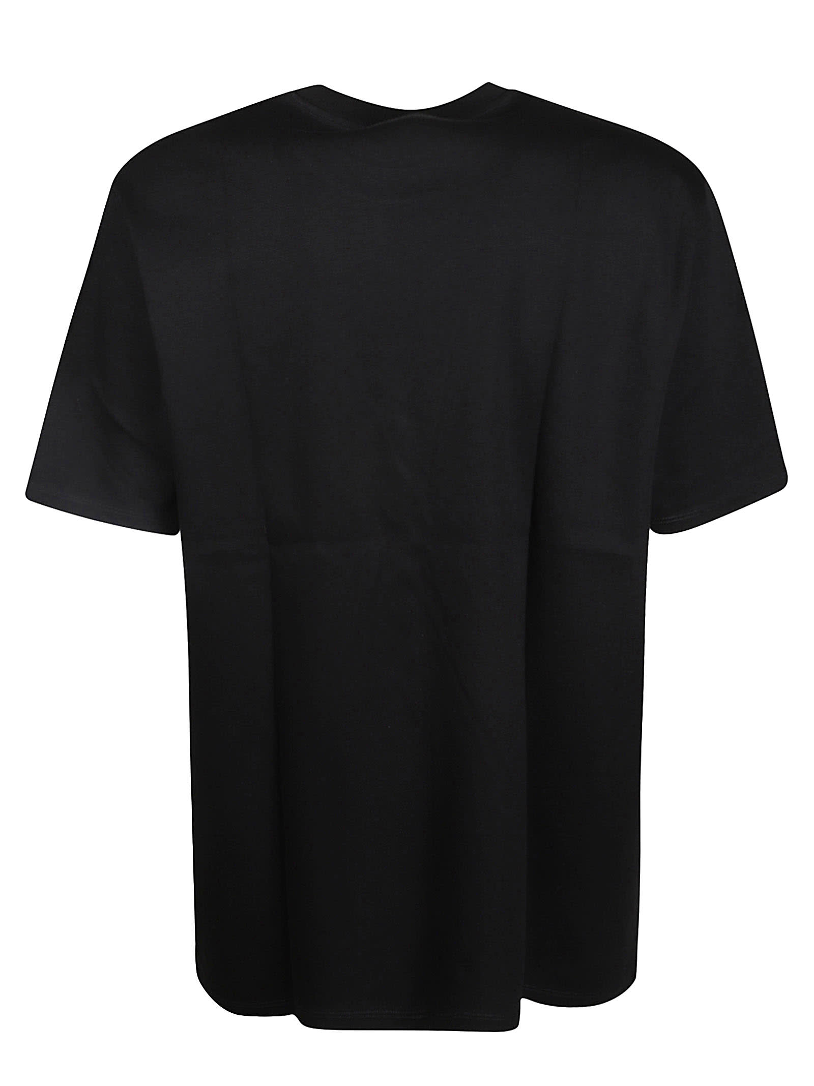 Shop Lanvin Logo Round Neck T-shirt In Black