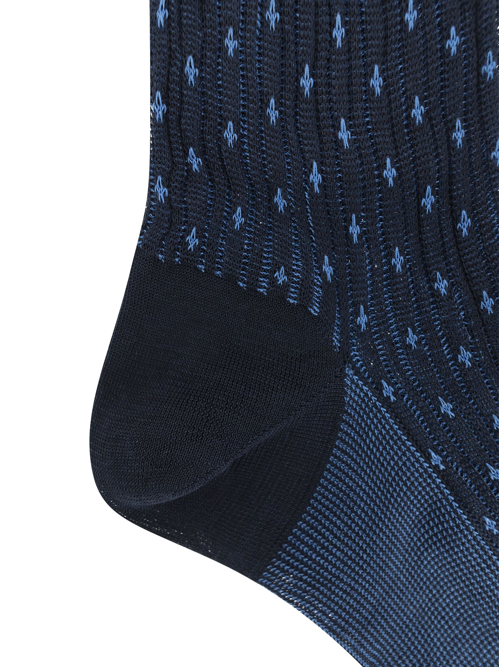 Shop Gallo Patterned Cotton Long Socks In Blue