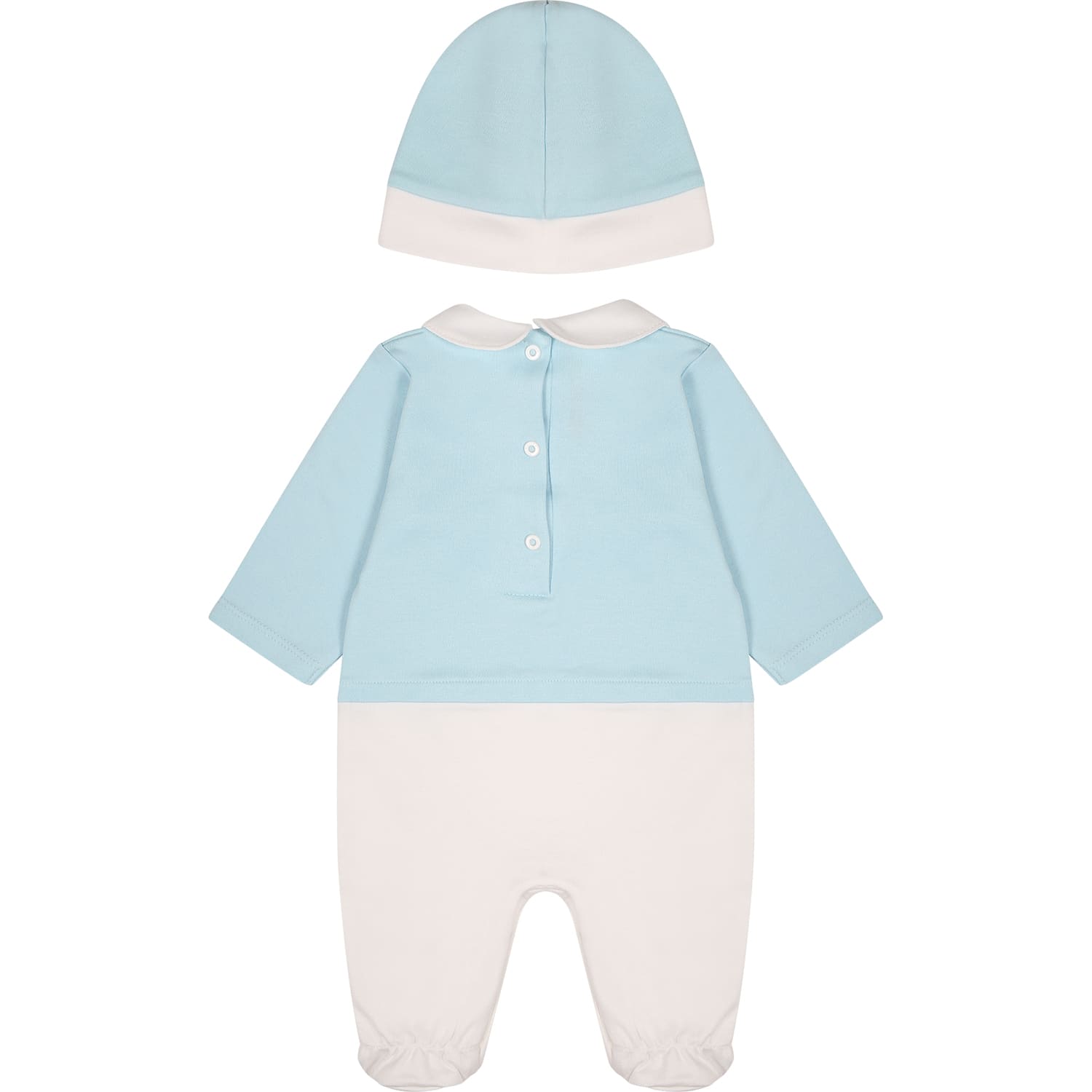 Balmain Light Blue Set For Baby Boy With Logo In Light Blue