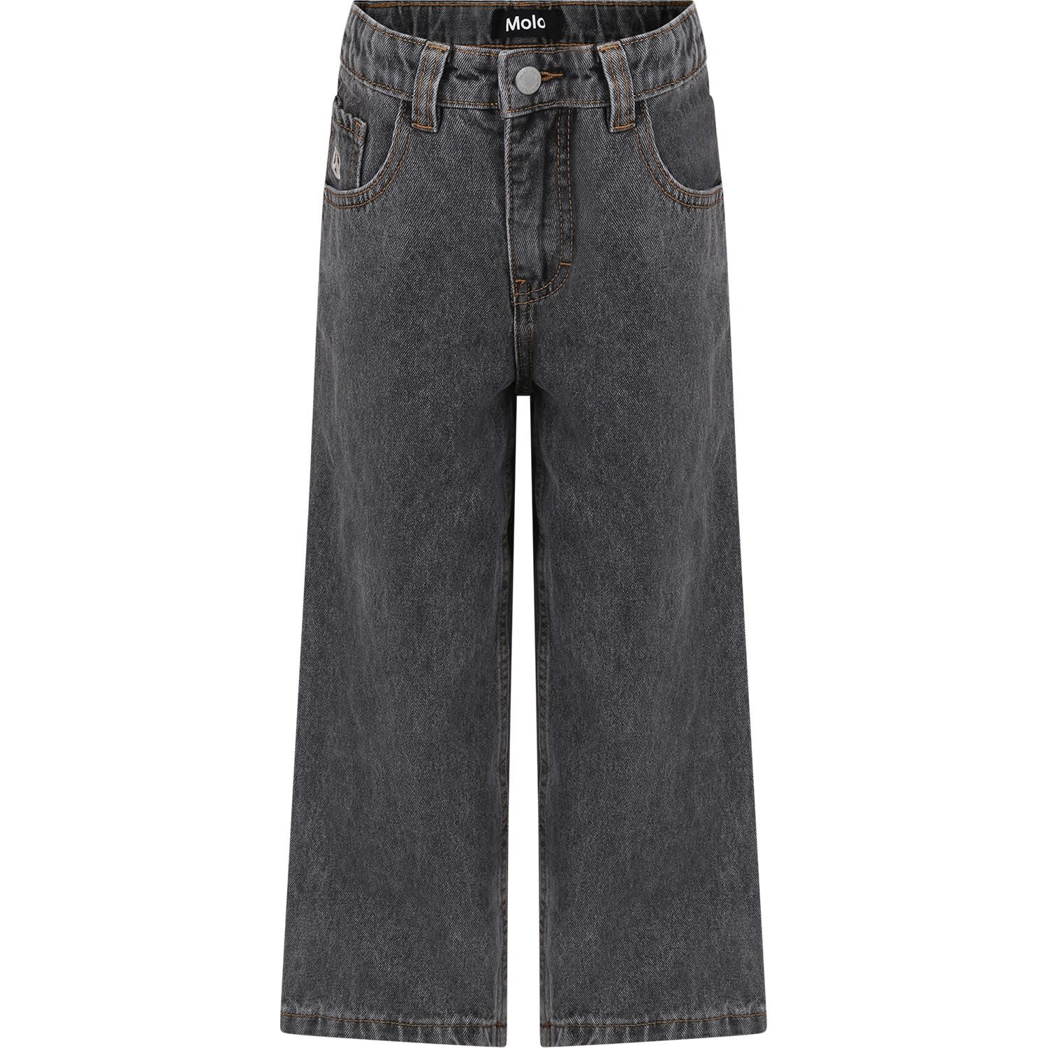 Molo Kids' Grey Jeans For Boy With Logo