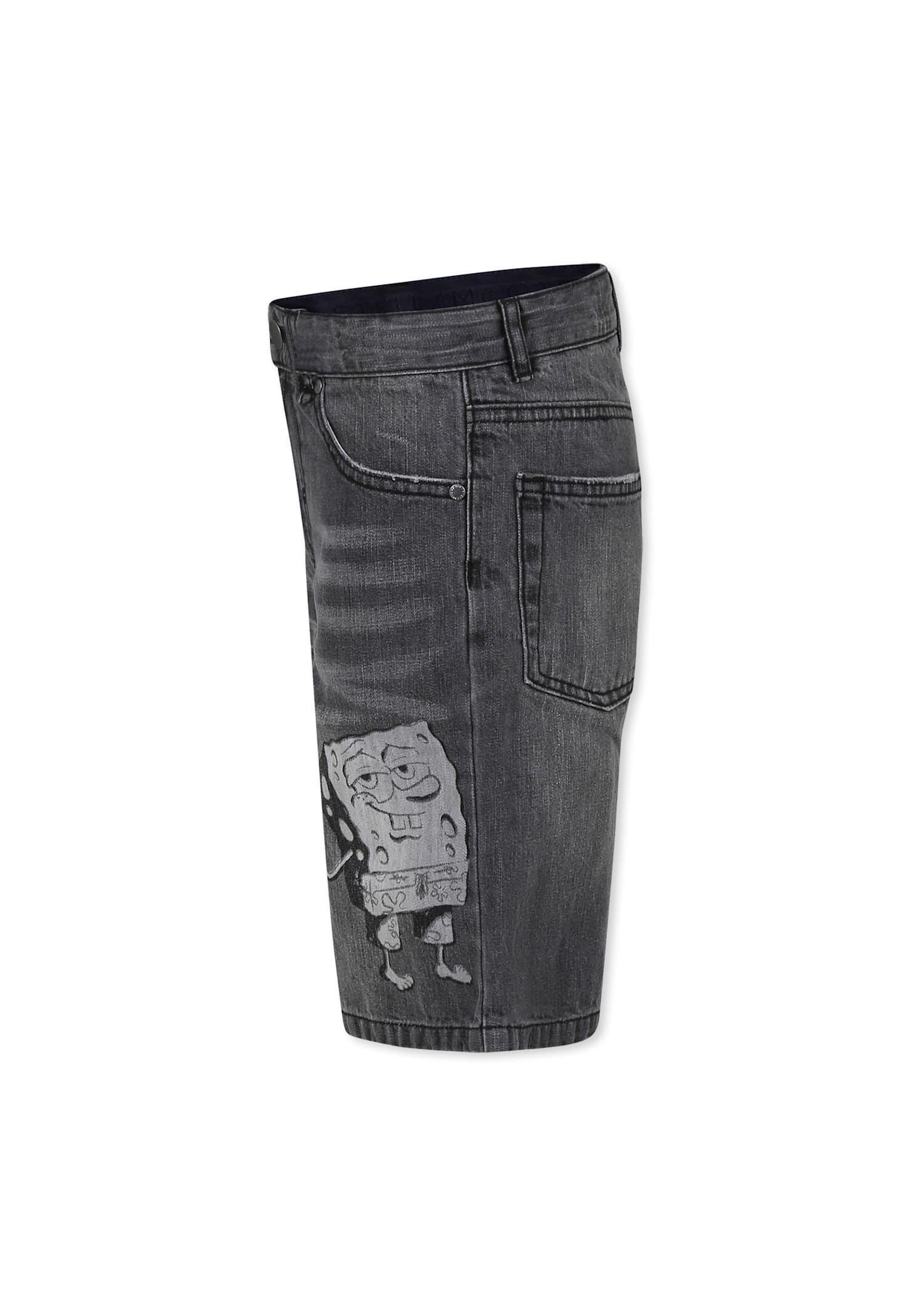 Stella Mccartney Grey Shorts For Boy With Spongebob In Grey