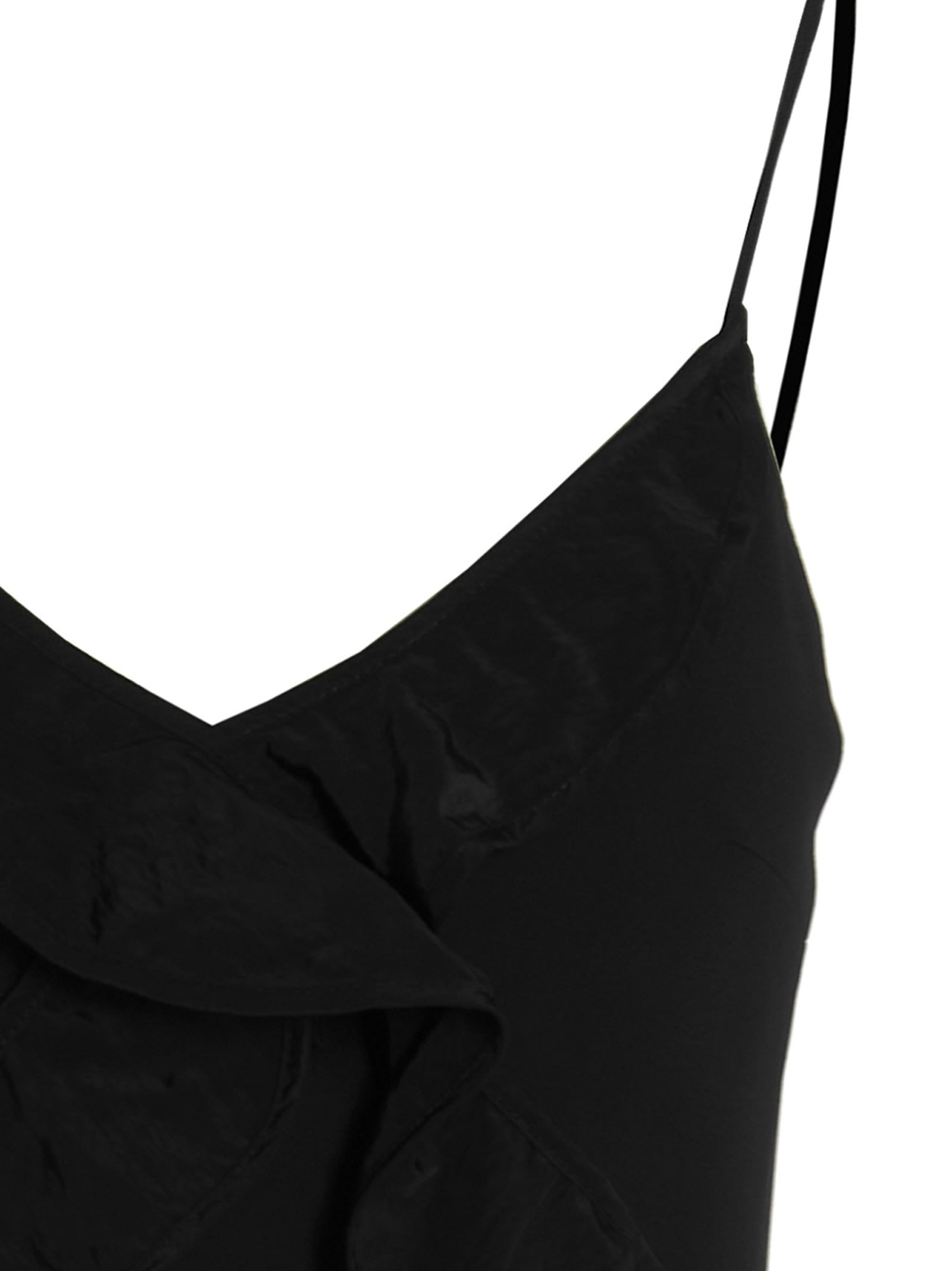 Shop David Koma Crossbody & Open Leg Ruffle Detail Dress In Black