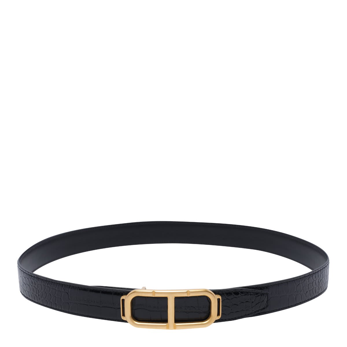 Shop Tom Ford Reversible Buckle Belt In Black