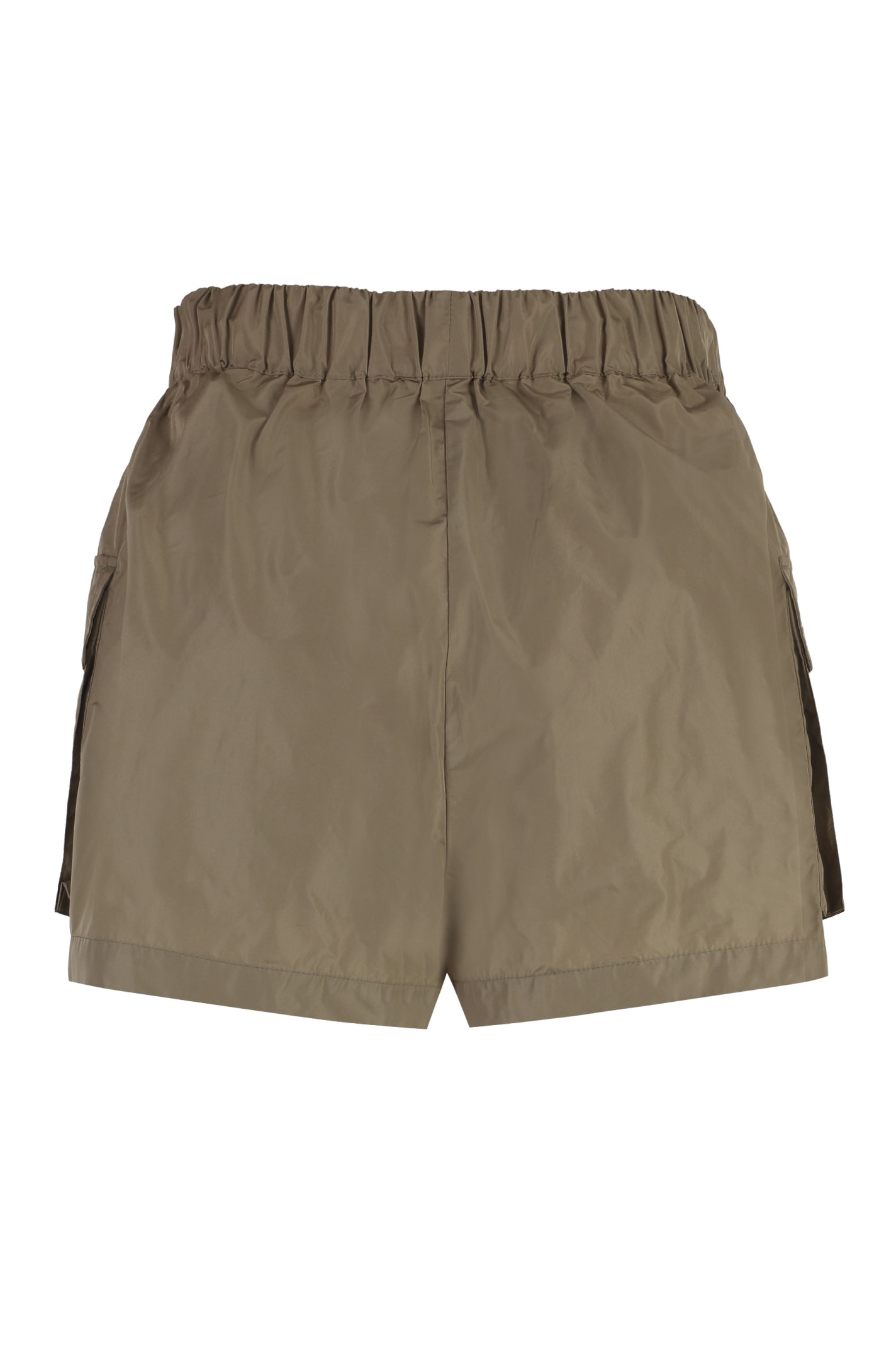 Shop Msgm Techno Fabric Shorts In Green