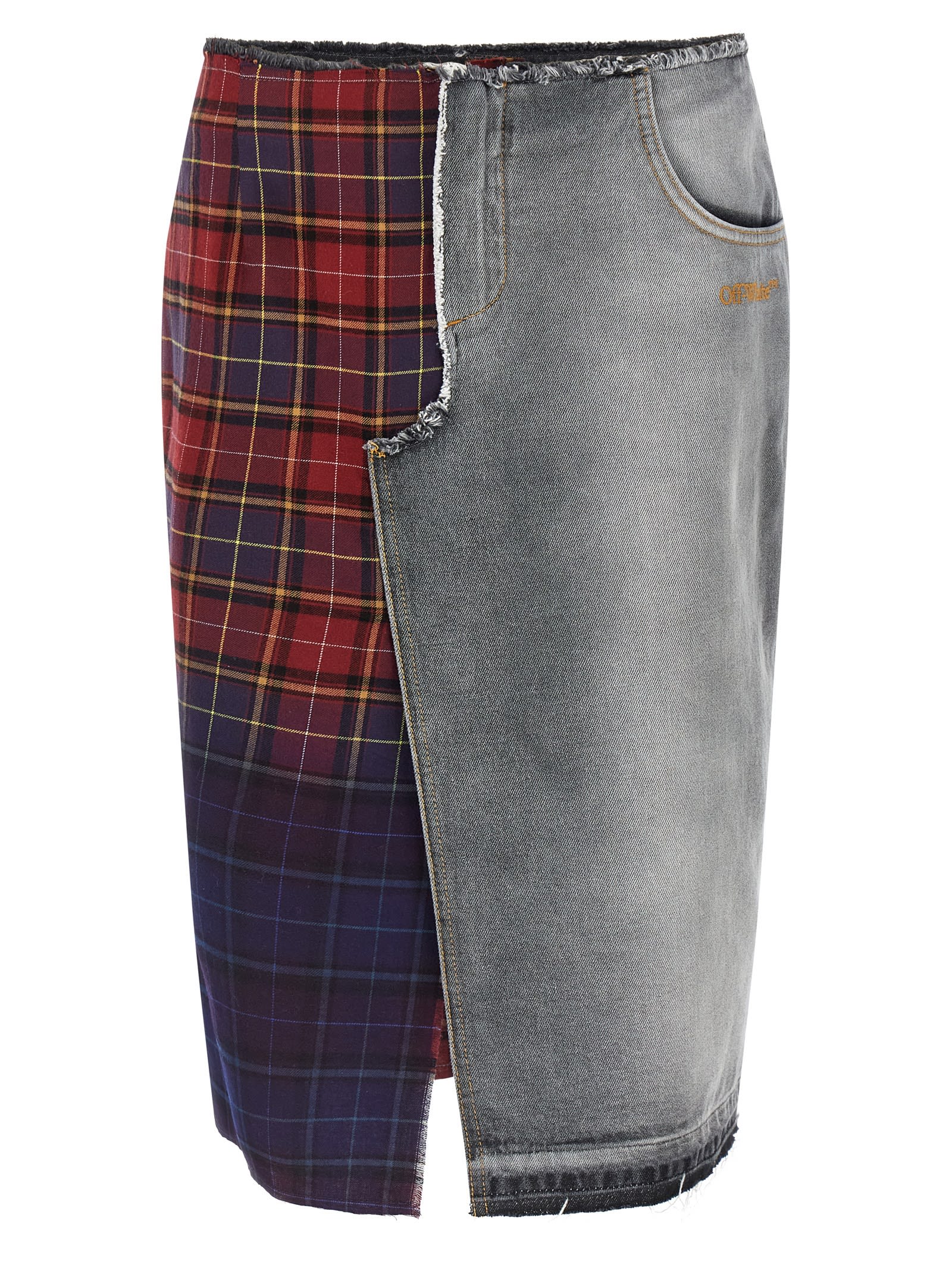 Off-white Patchwork Skirt Skirts Multicolor In Blue
