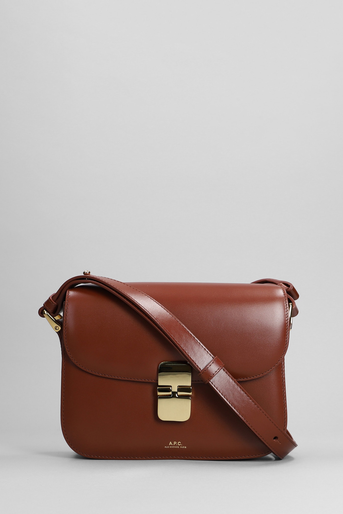 Shop Apc Grace Mini Shoulder Bag In Leather Color Leather