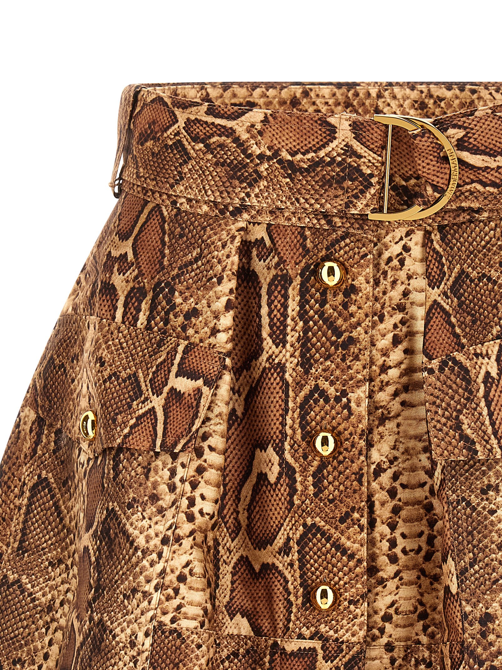 Zimmermann Hypnotic Utility Mini Skirts Brown In Animal Print