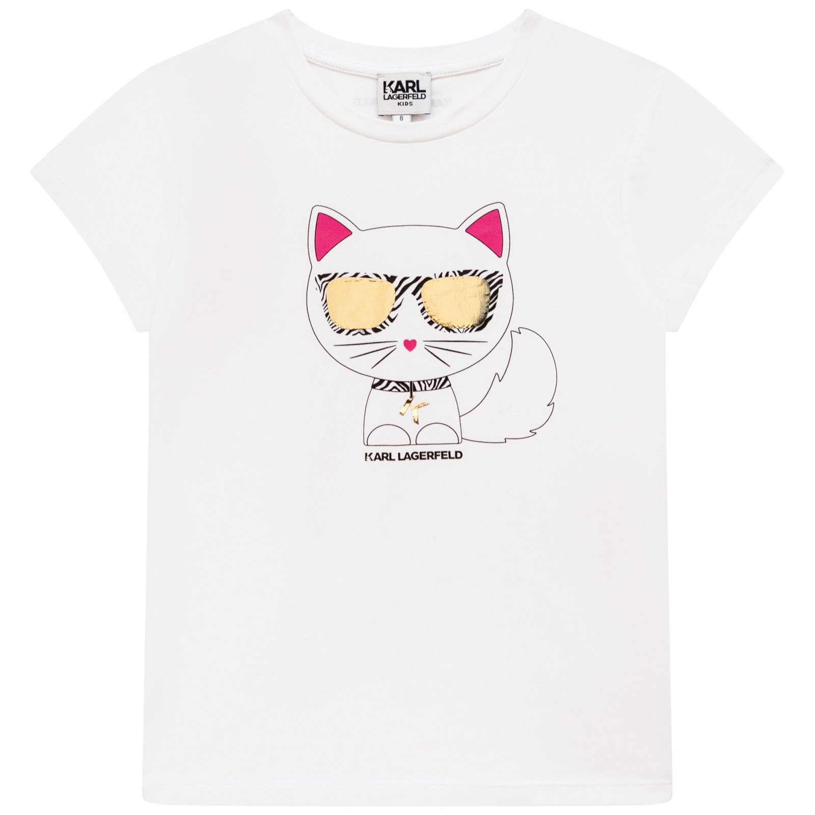 Karl Lagerfeld Kids' T-shirt With Print In White