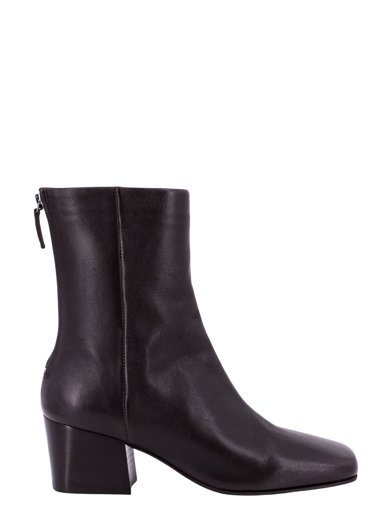 Shop Lemaire Ankle Boots In Dark Chocolate