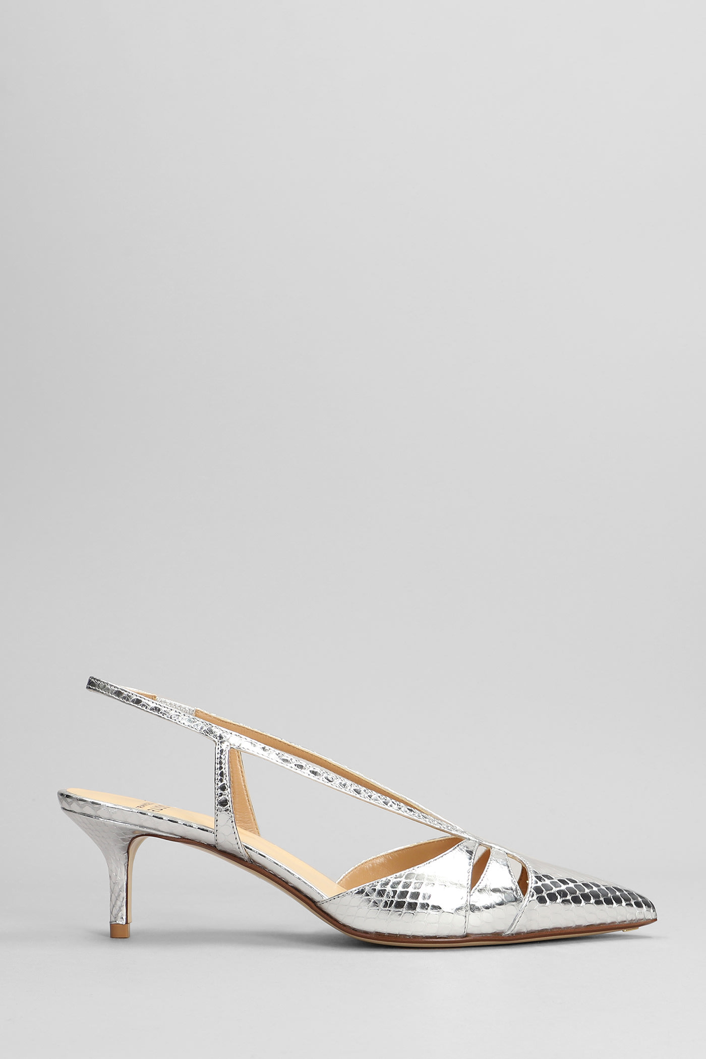 FRANCESCO RUSSO PUMPS IN SILVER LEATHER
