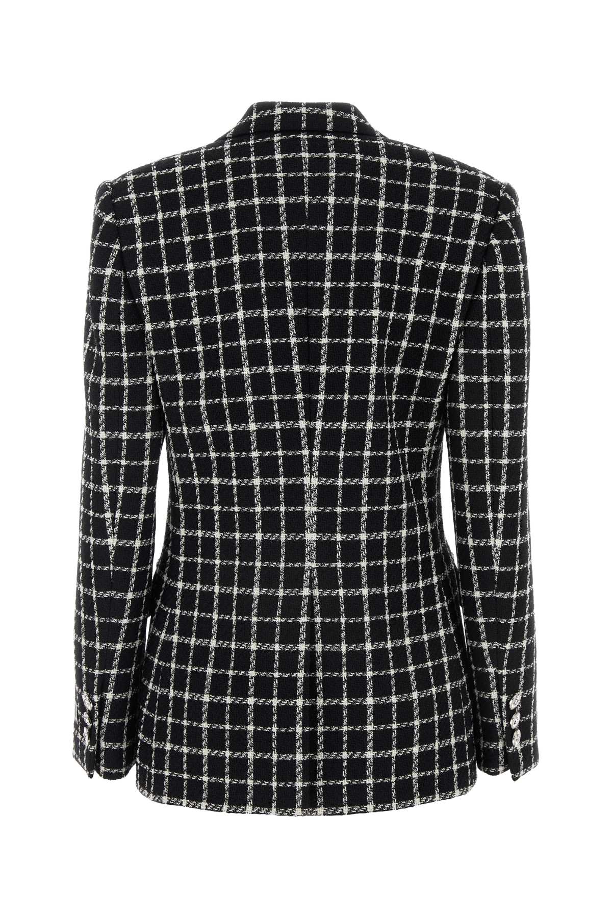 Versace Embroidered Tweed Blazer In 2b020blackwhite