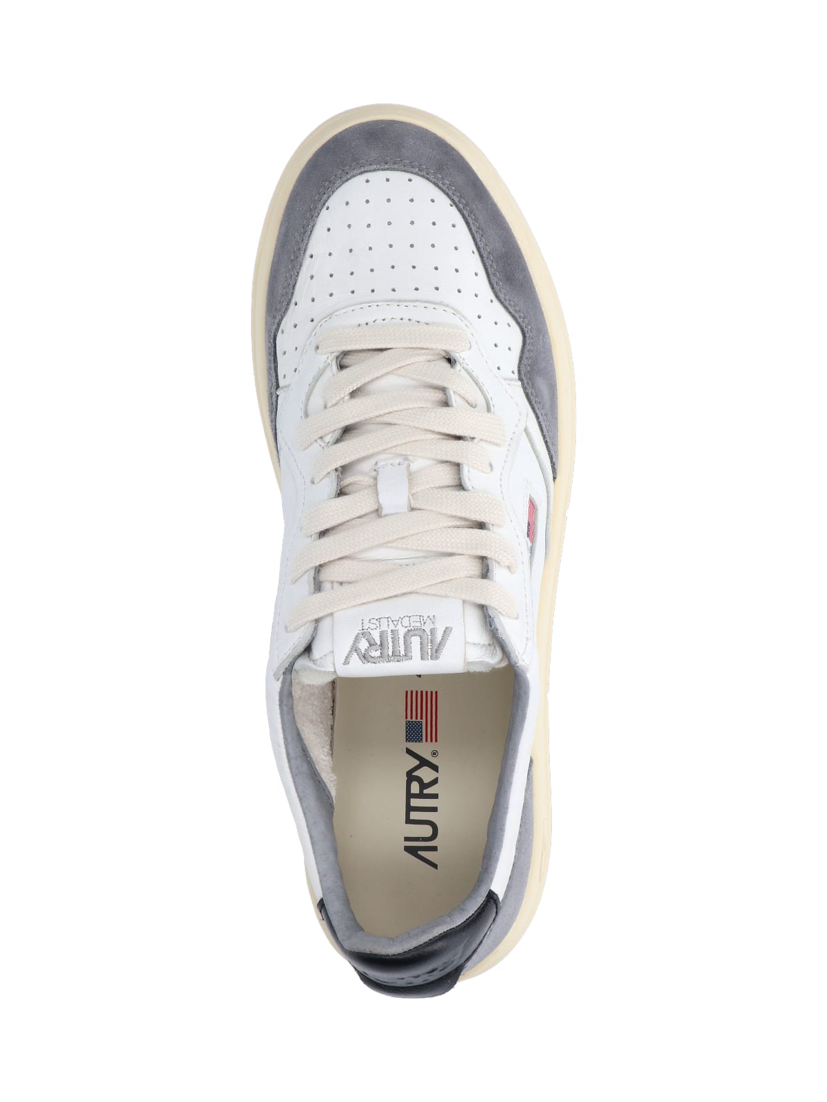 Shop Autry Low Sneakers Medalist In Bianco Grigio