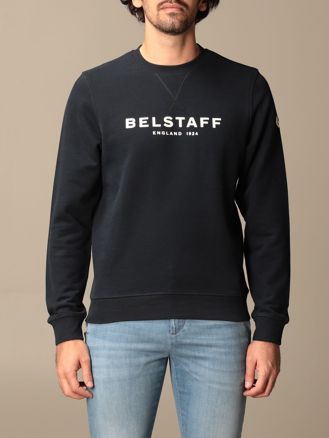 Belstaff Sweatshirt Belstaff Crewneck Sweatshirt In Cotton With Logo Print