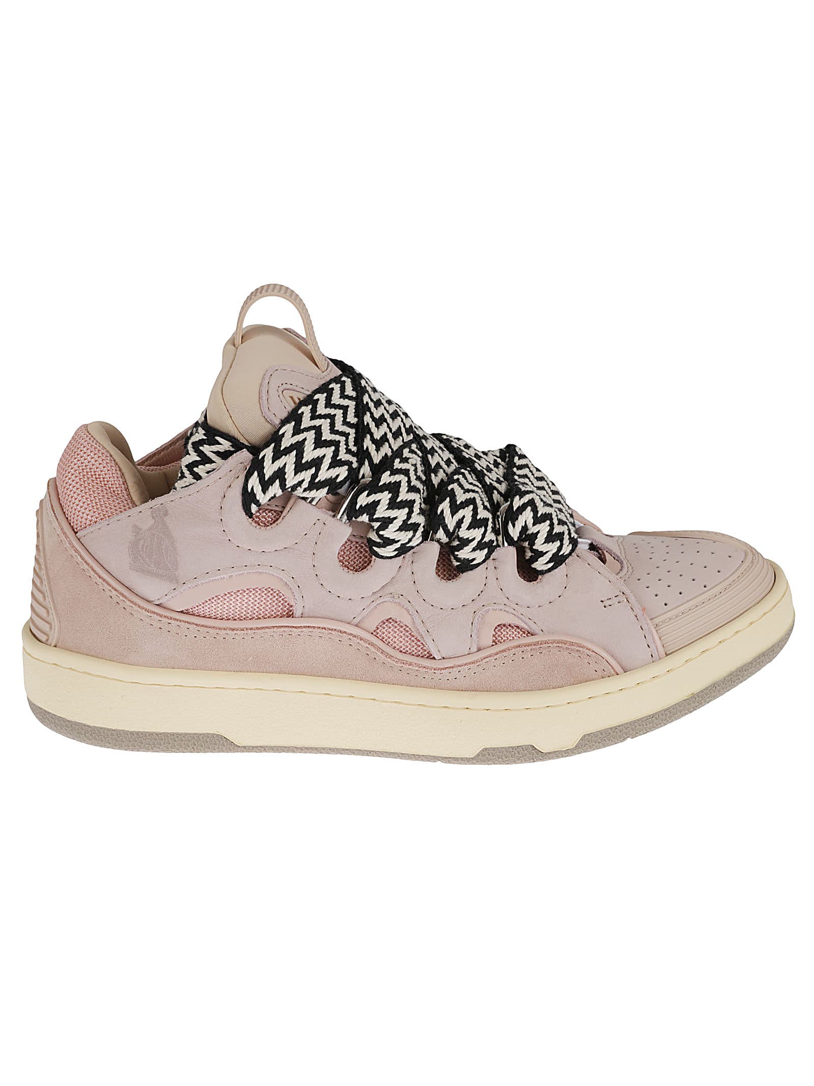Lanvin Curb Leather Low-top Sneakers In Pale Pink | ModeSens