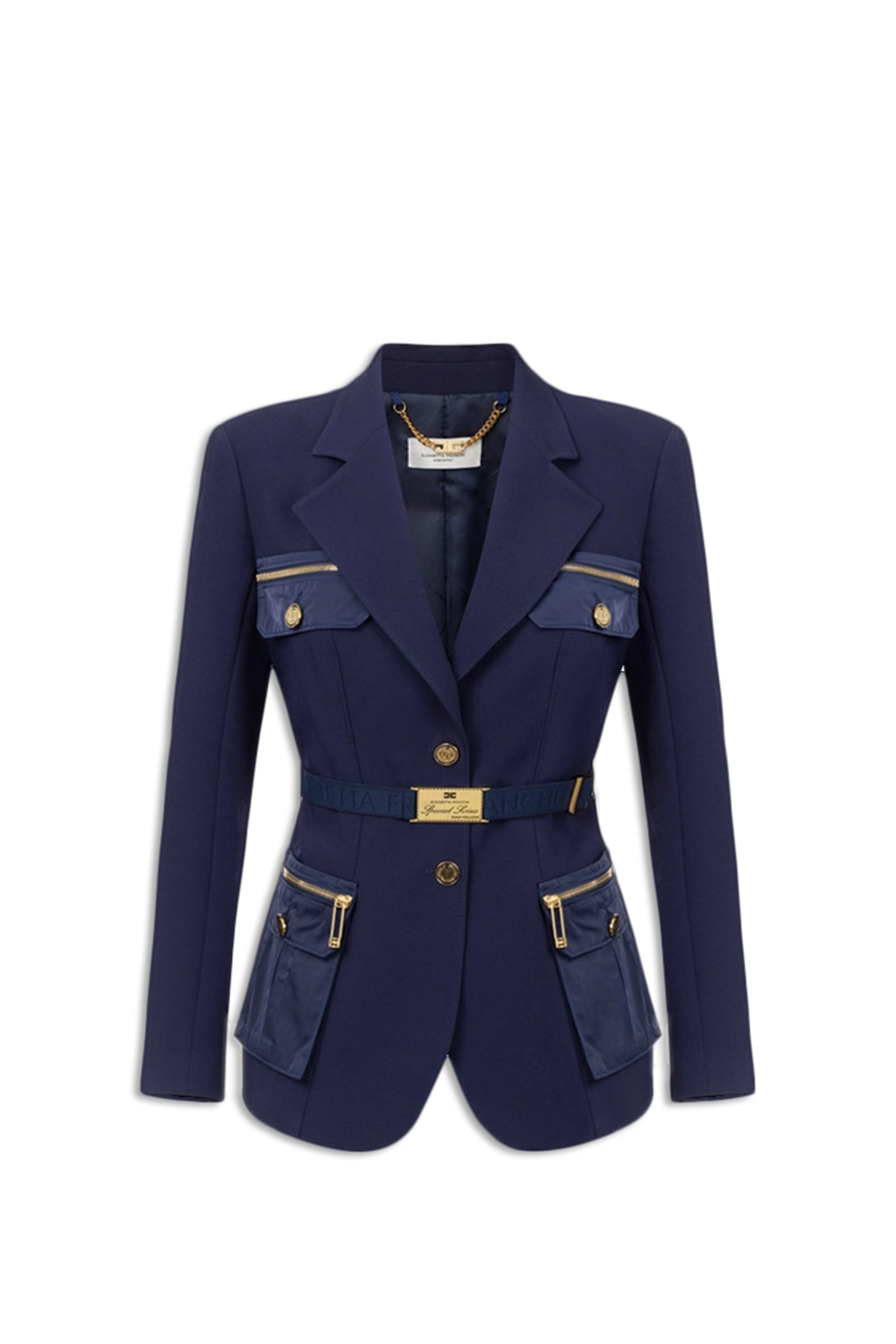 Shop Elisabetta Franchi Jacket In Blue