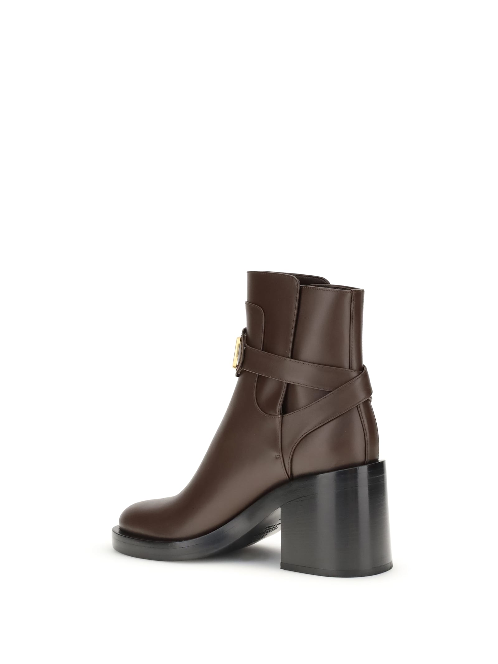 Valentino Bootie Vlogo Signature T. 70 Vitel In Brown