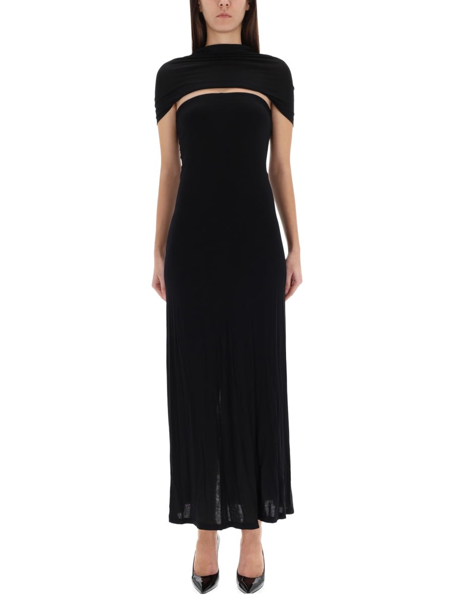 Helmut Lang Long Sash Dress In Black