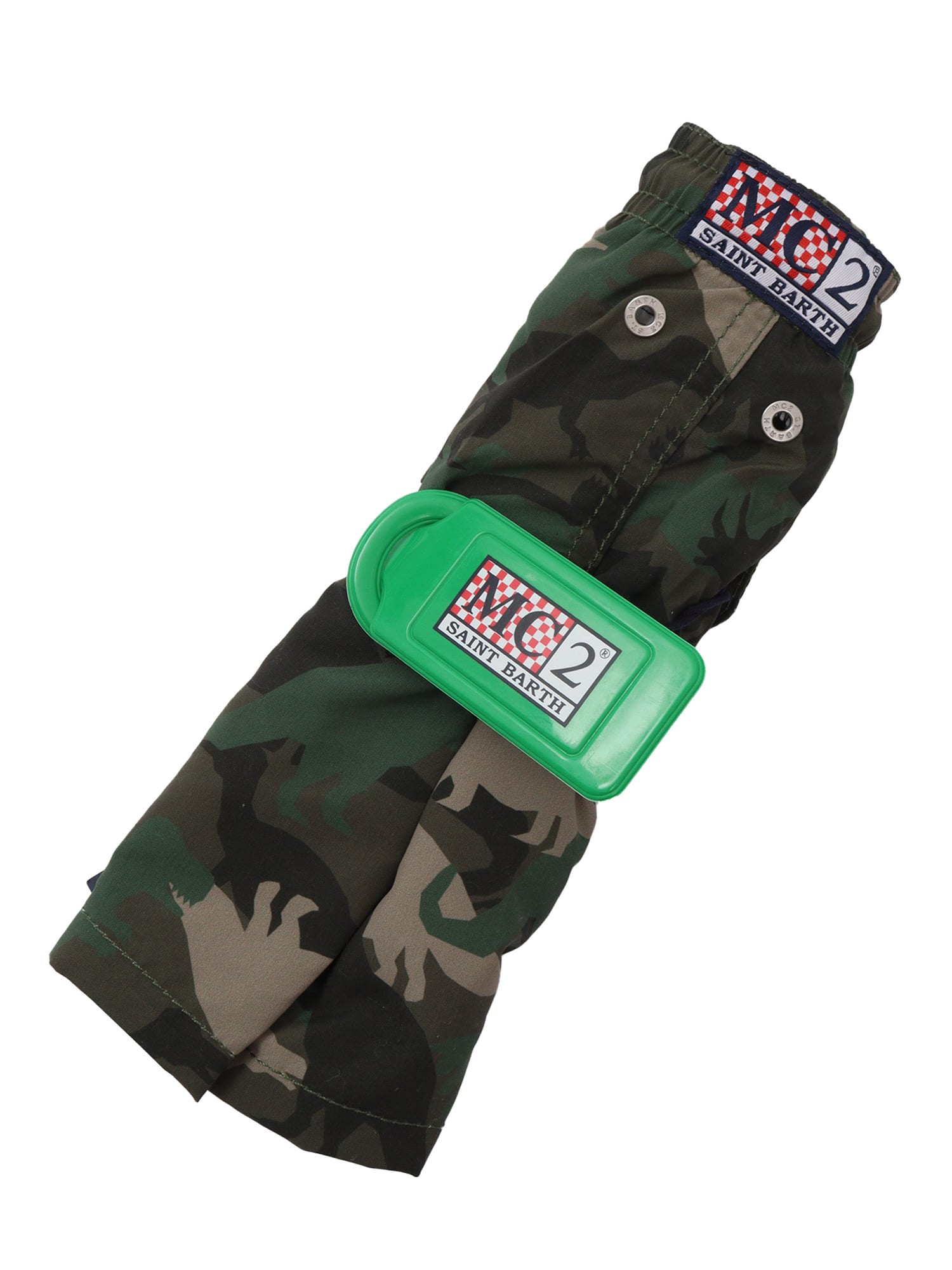 Mc2 Saint Barth Dinosaur-camo Swim Shorts In Green