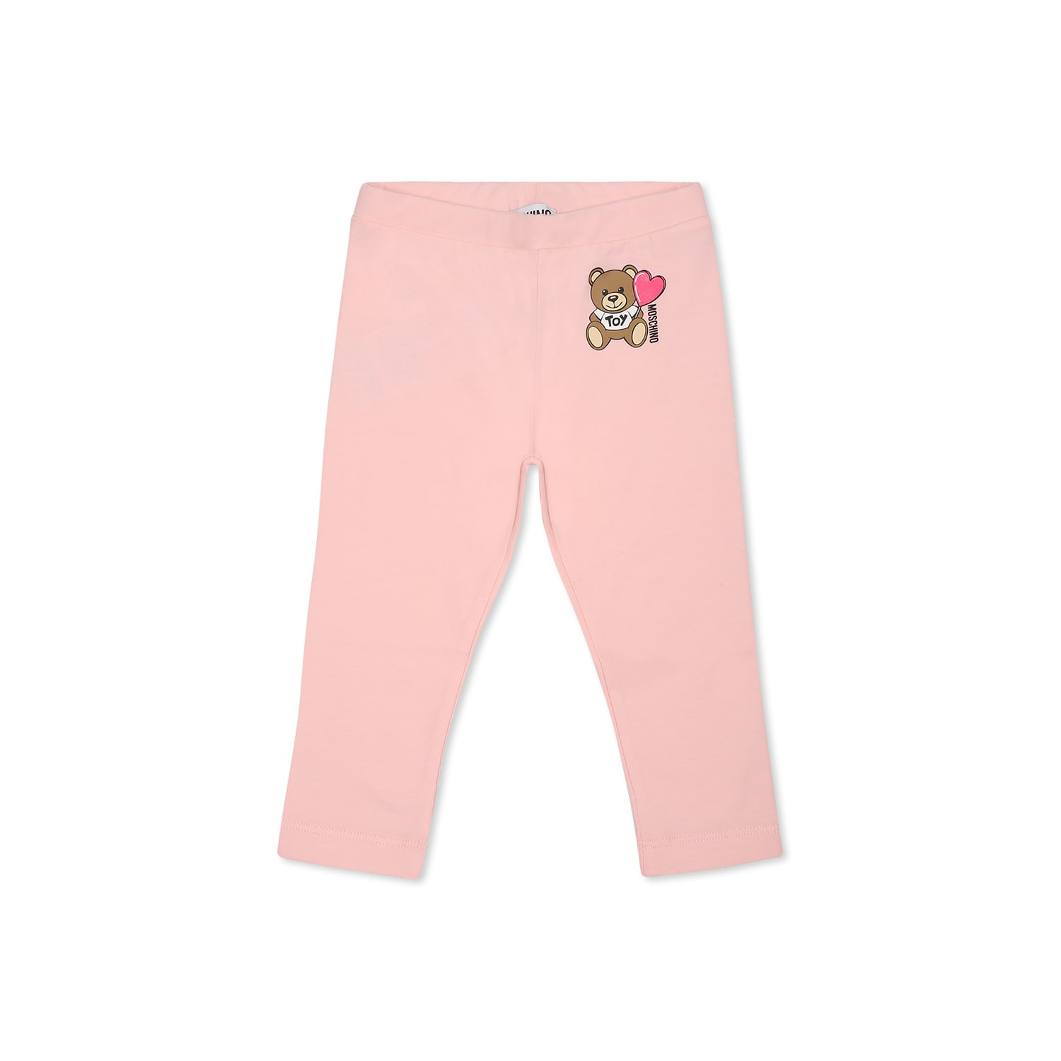 Moschino Pink Legging For Baby Girl With Teddy Bear In Pink