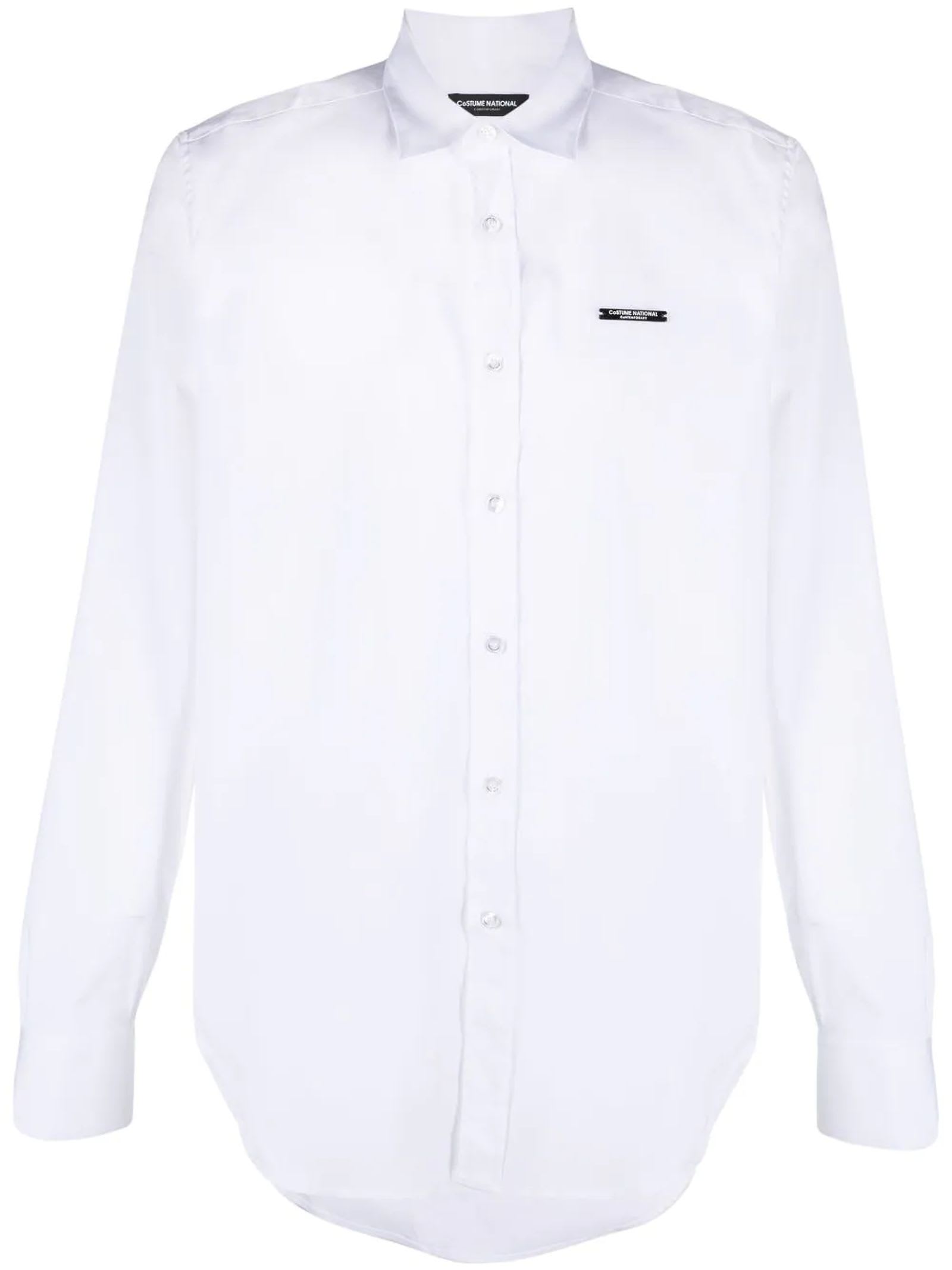 Costume National White Stretch Cotton Shirt