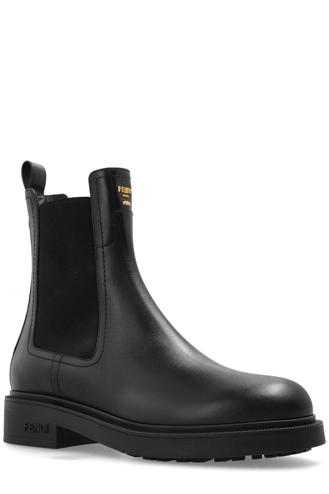 Shop Fendi Filo Biker Ankle Boots In Black