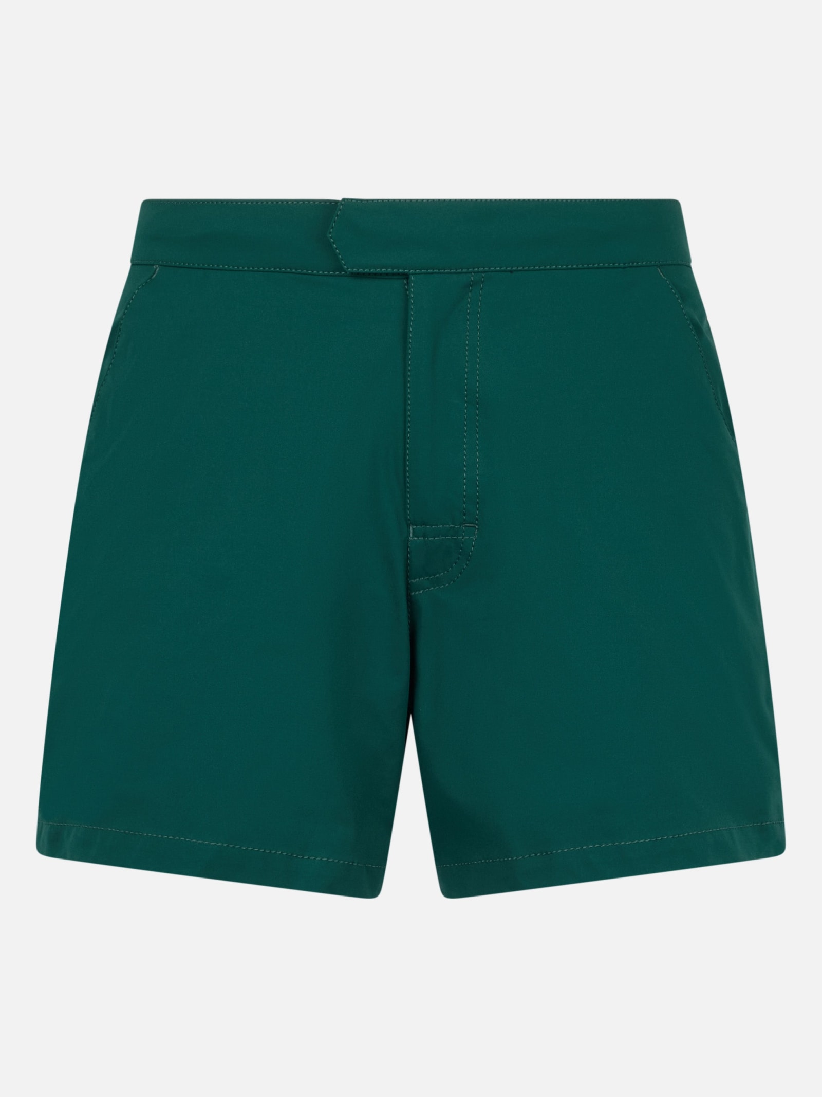 Mc2 Saint Barth Man Short-length British Green Swim Shorts Master In Green