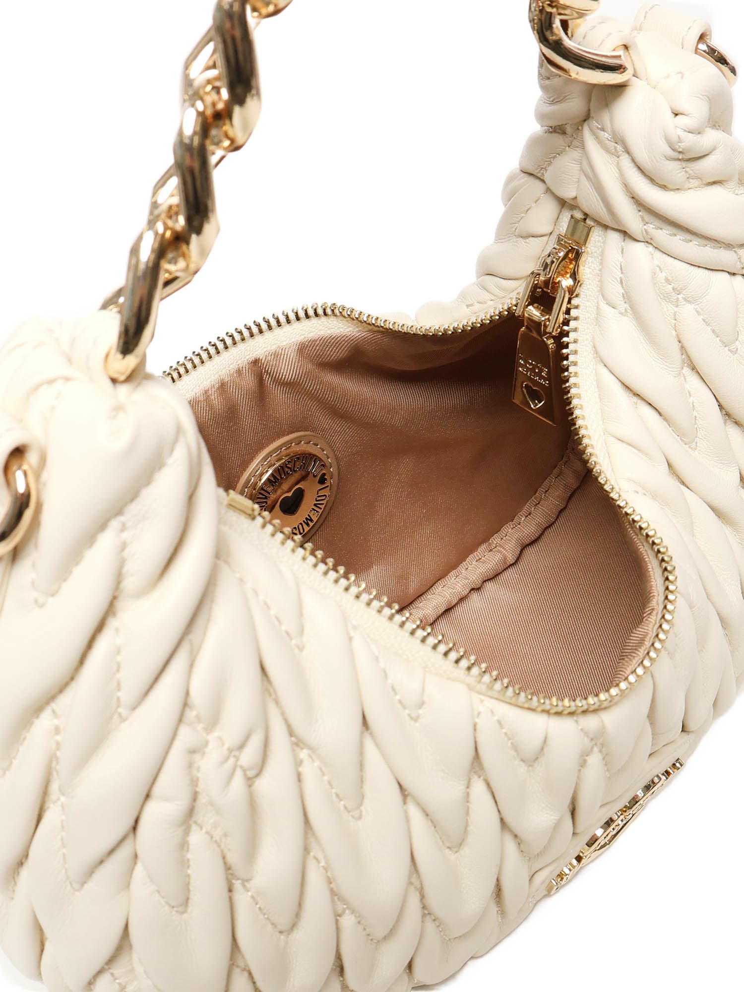 Love Moschino Quilted Bag With Logo In White
