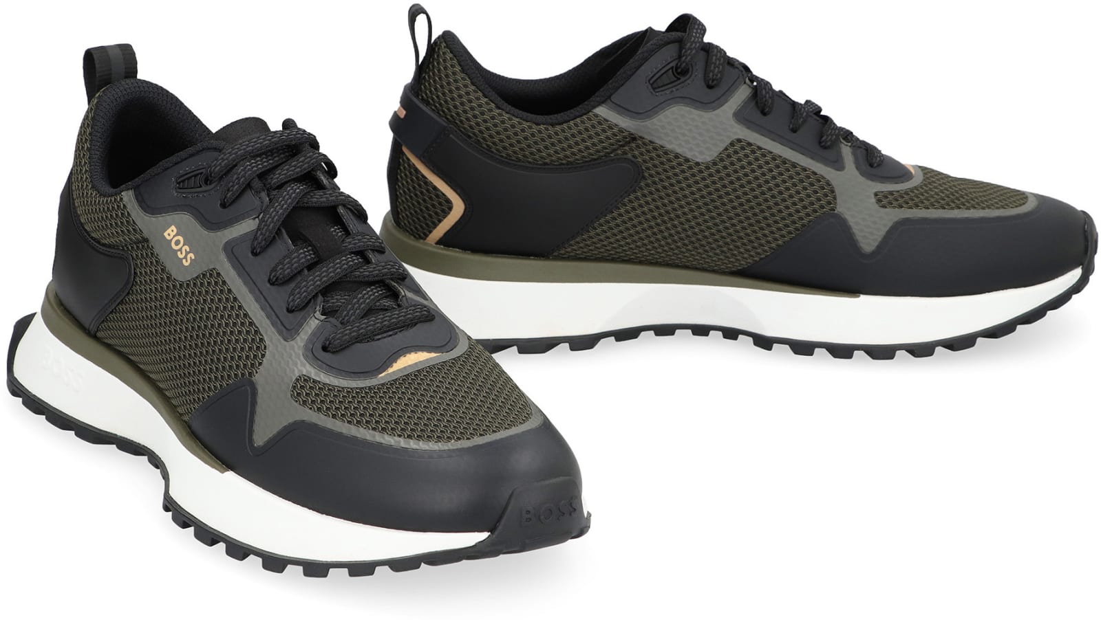 Shop Hugo Boss Fabric Low-top Sneakers In Green