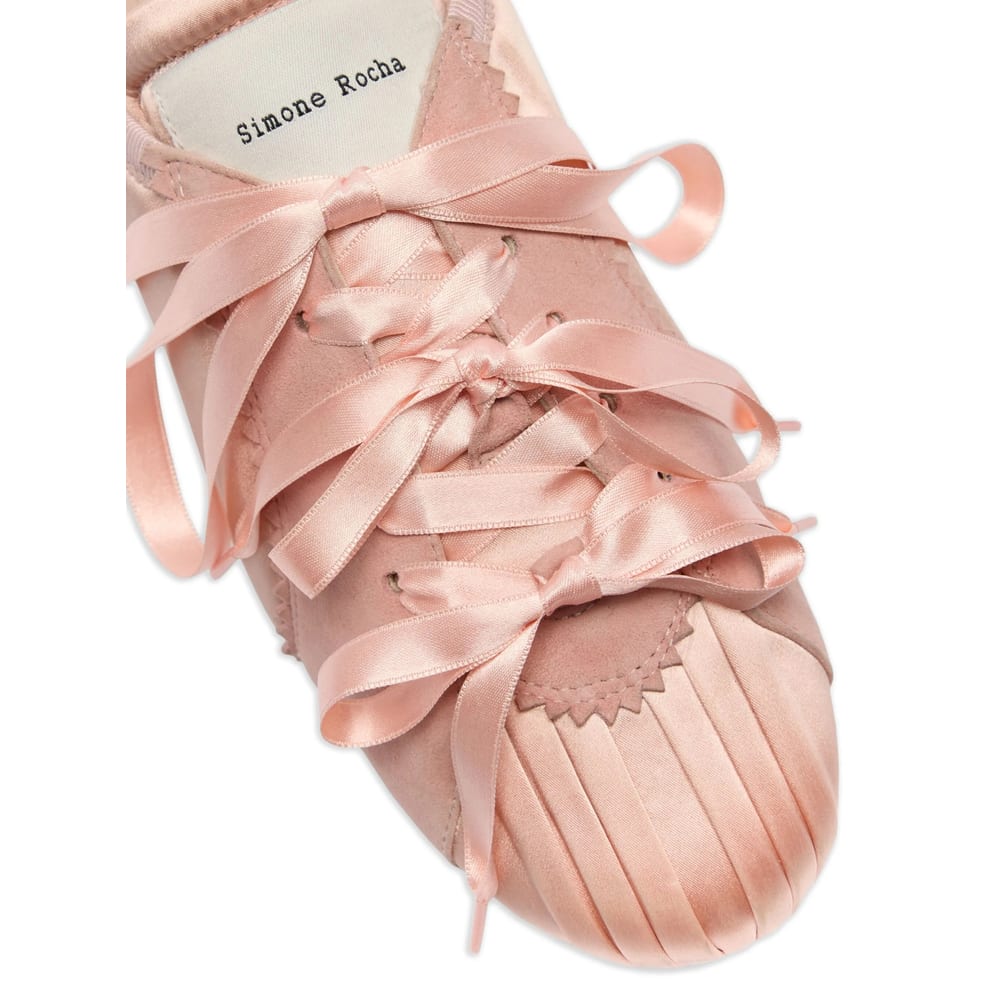 Simone Rocha Ballerina Grip Satin And Suede Sneakers In Multi