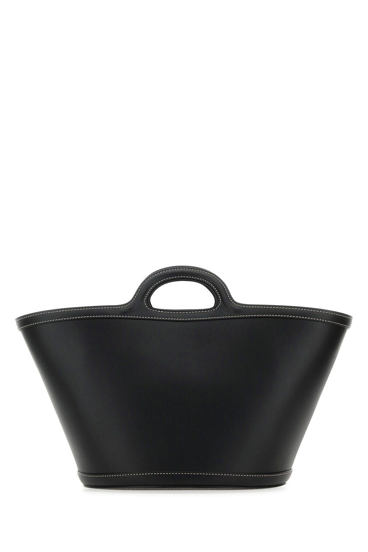 Shop Marni Black Leather Small Tropicalia Handbag
