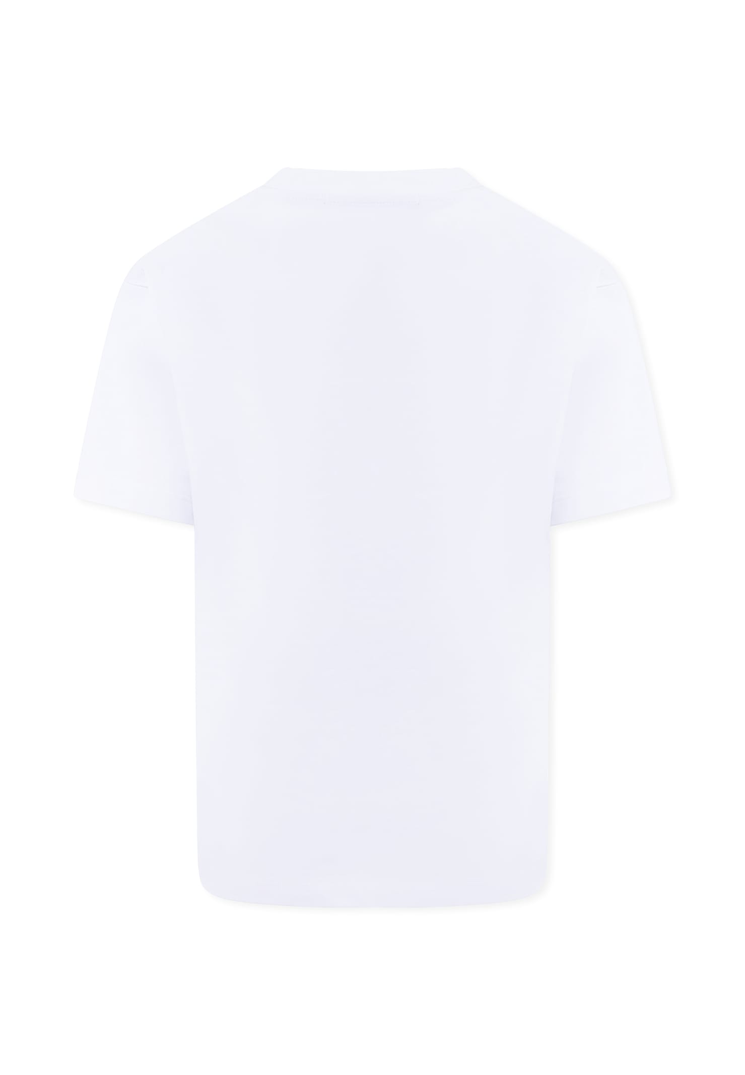 Barrow White T-shirt For Kids With Smiley In White
