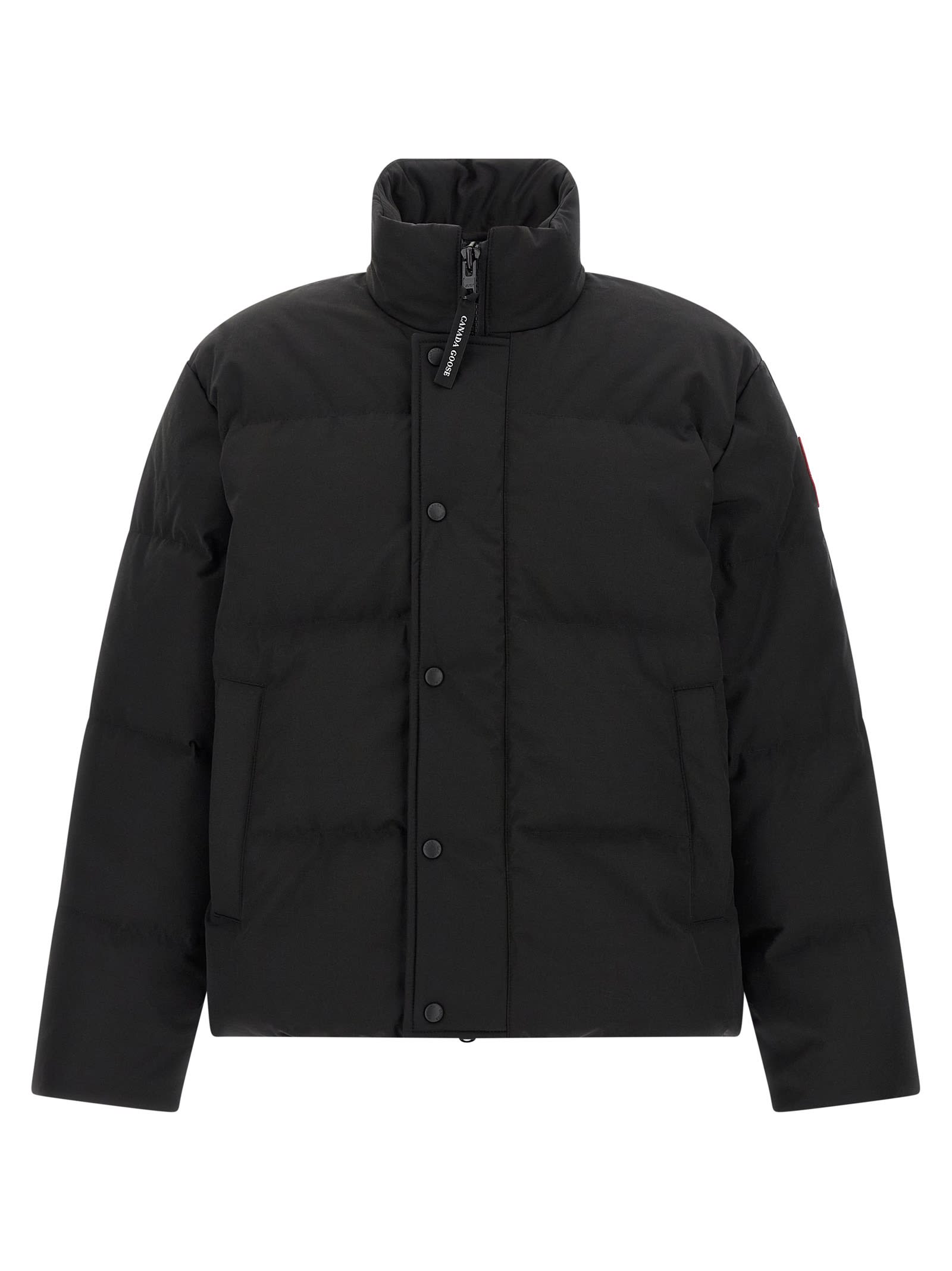 Canada Goose Bayview Logo Patch Down Jacket In Black