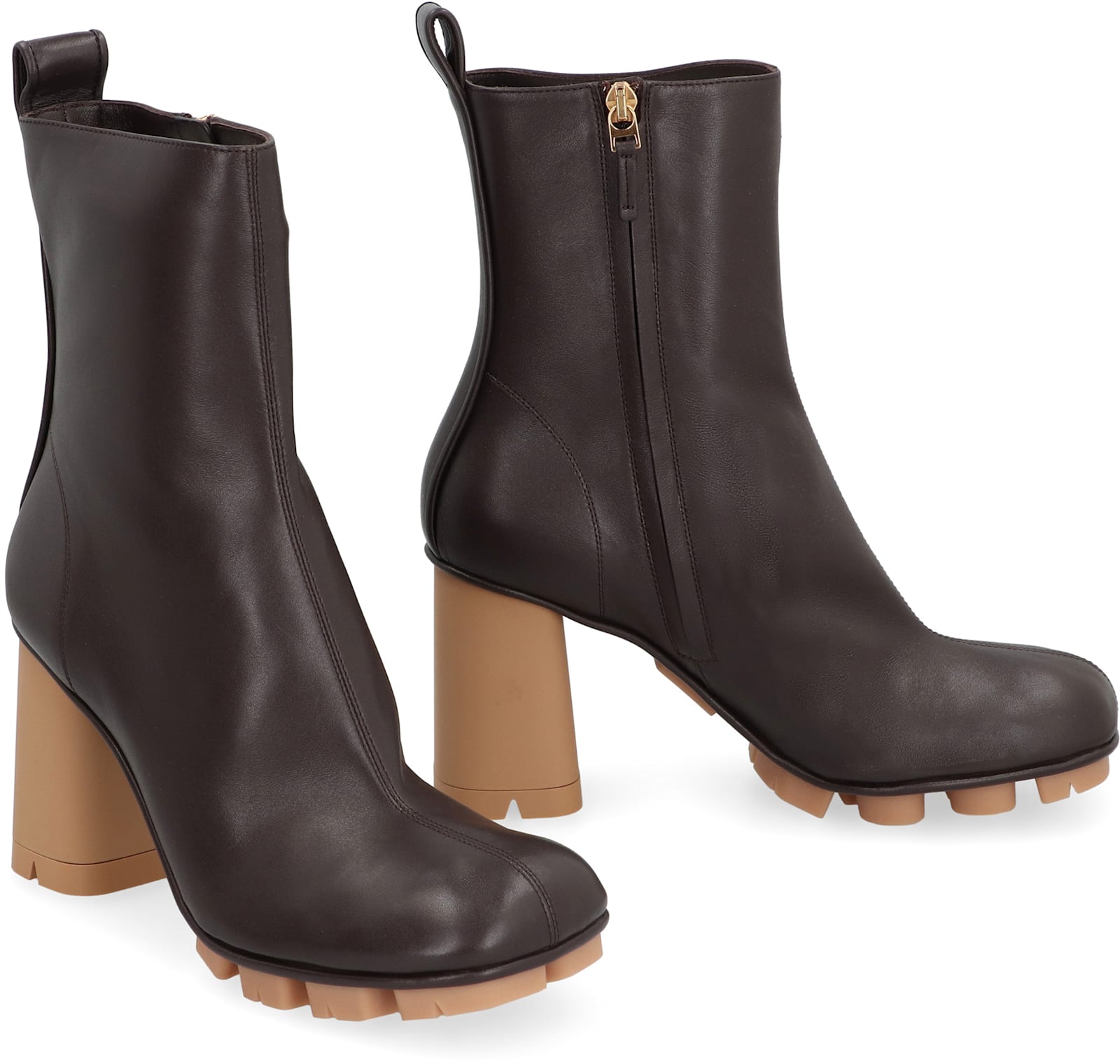 Bottega Veneta Shore 70 Nappa Leather Ankle Boots In Brown
