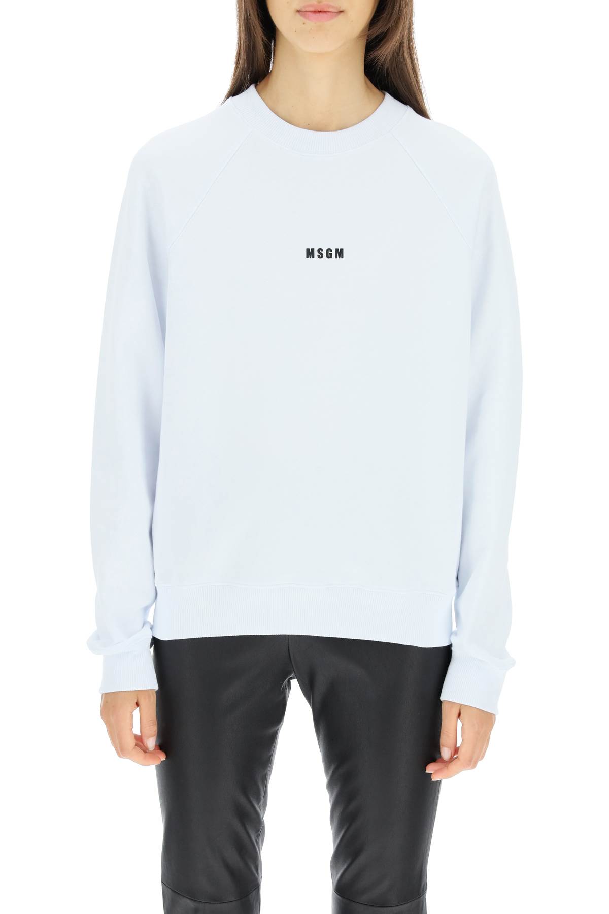 Shop Msgm Mini Logo Cotton Sweatshirt